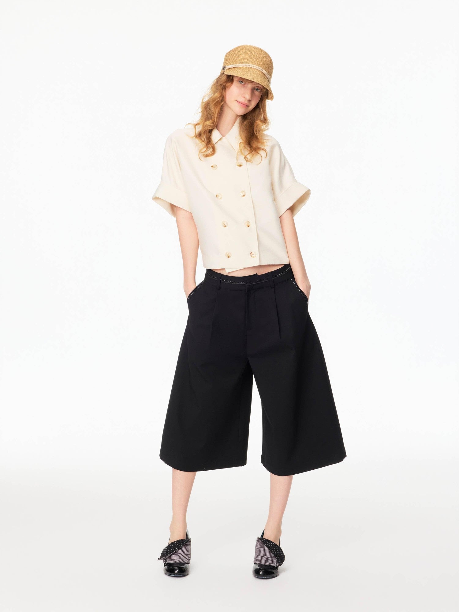 Northbutsouth Pearl Trim Pocket Straight Leg Relaxed Women&