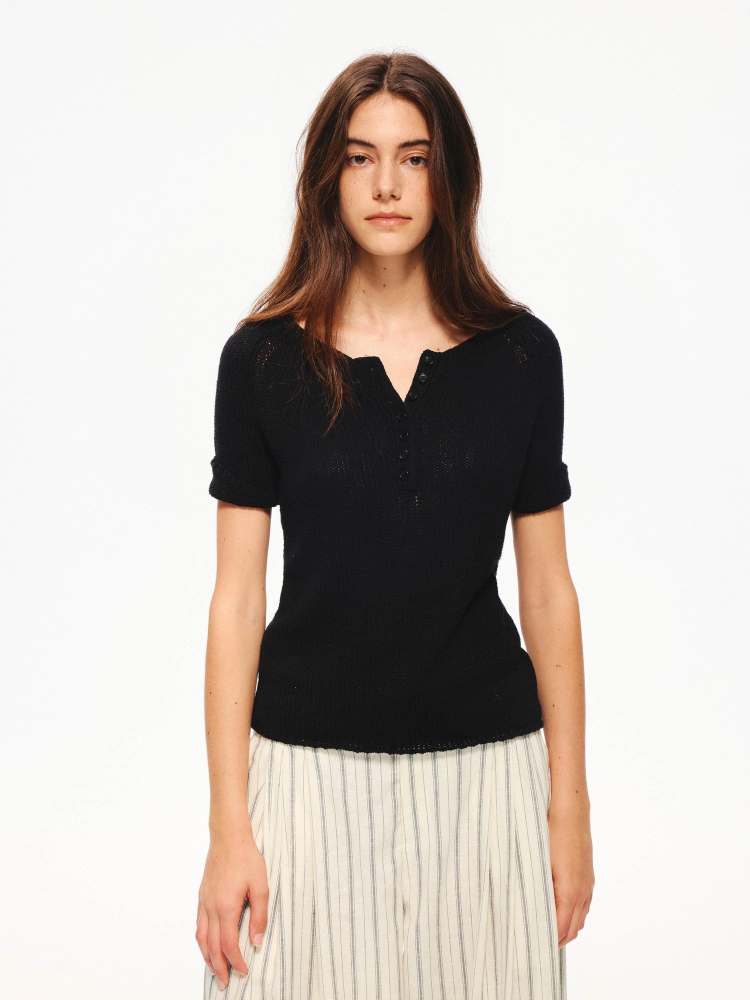 Northbutsouth Four Tone Multi Button Turnback Knit Women&