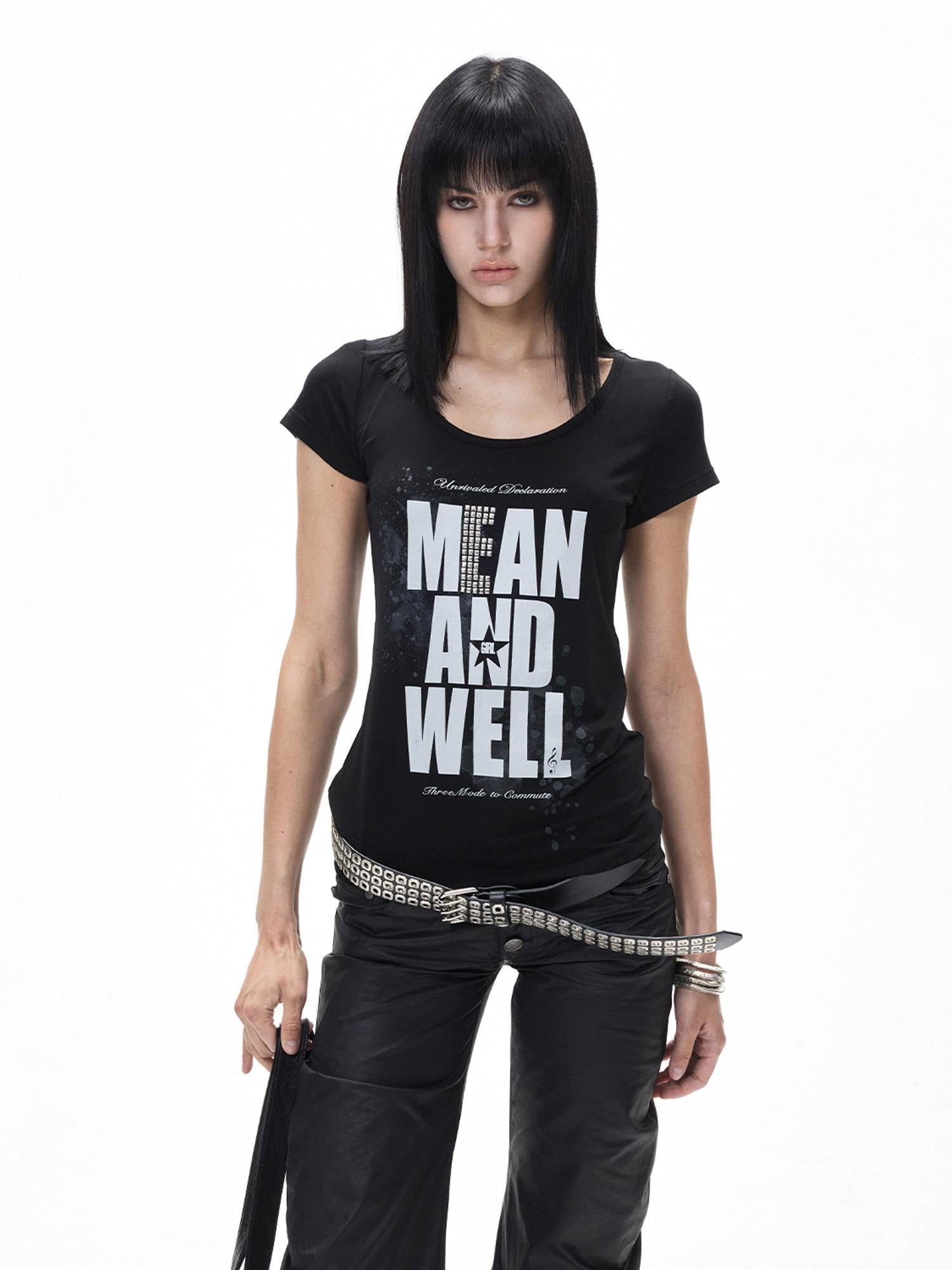 3MODE American Retro Letter Print Women&