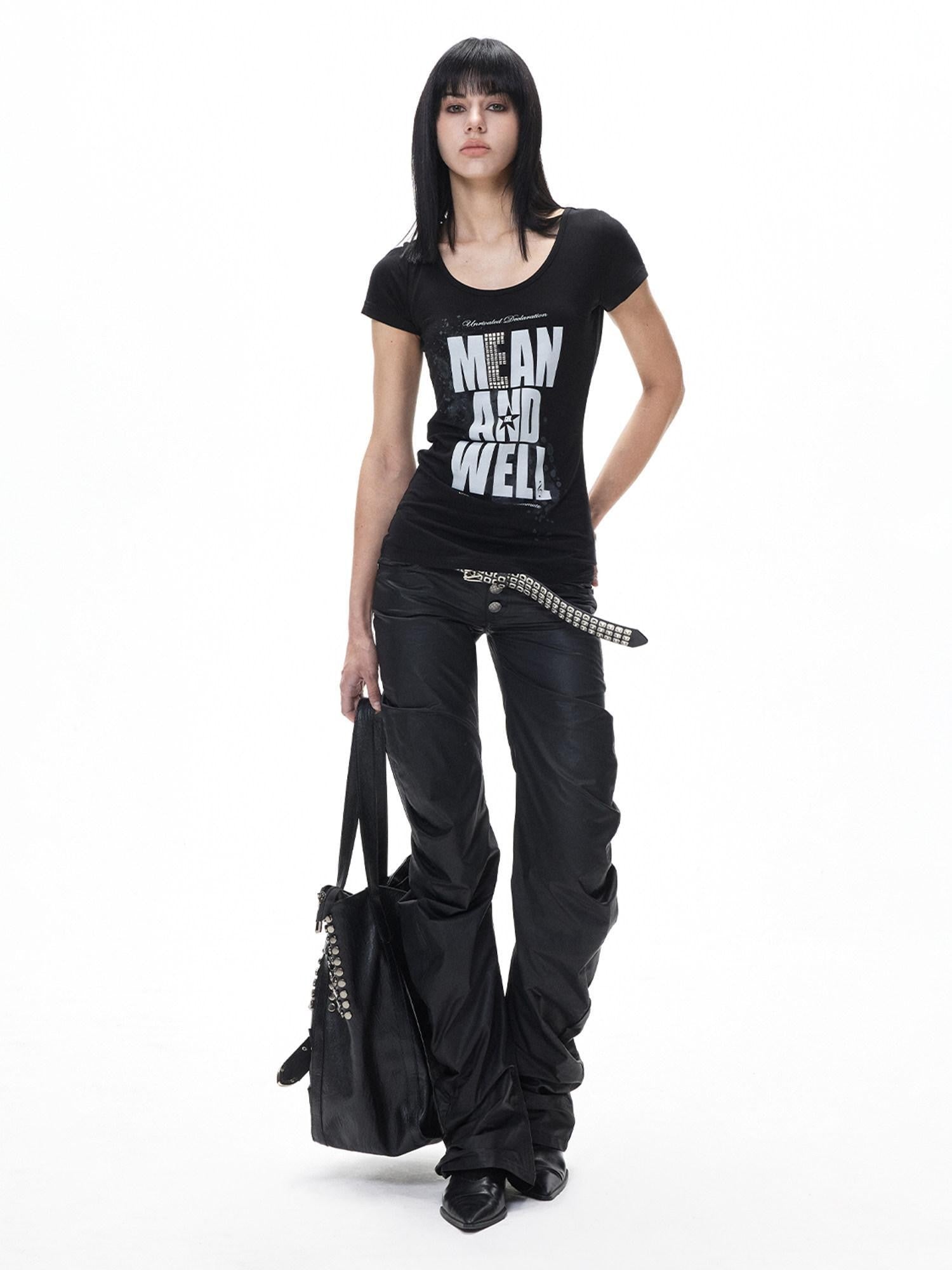 3MODE American Retro Letter Print Women&