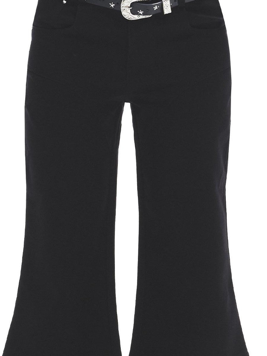 3MODE Black Micro Flare High Waist Slimming Women&
