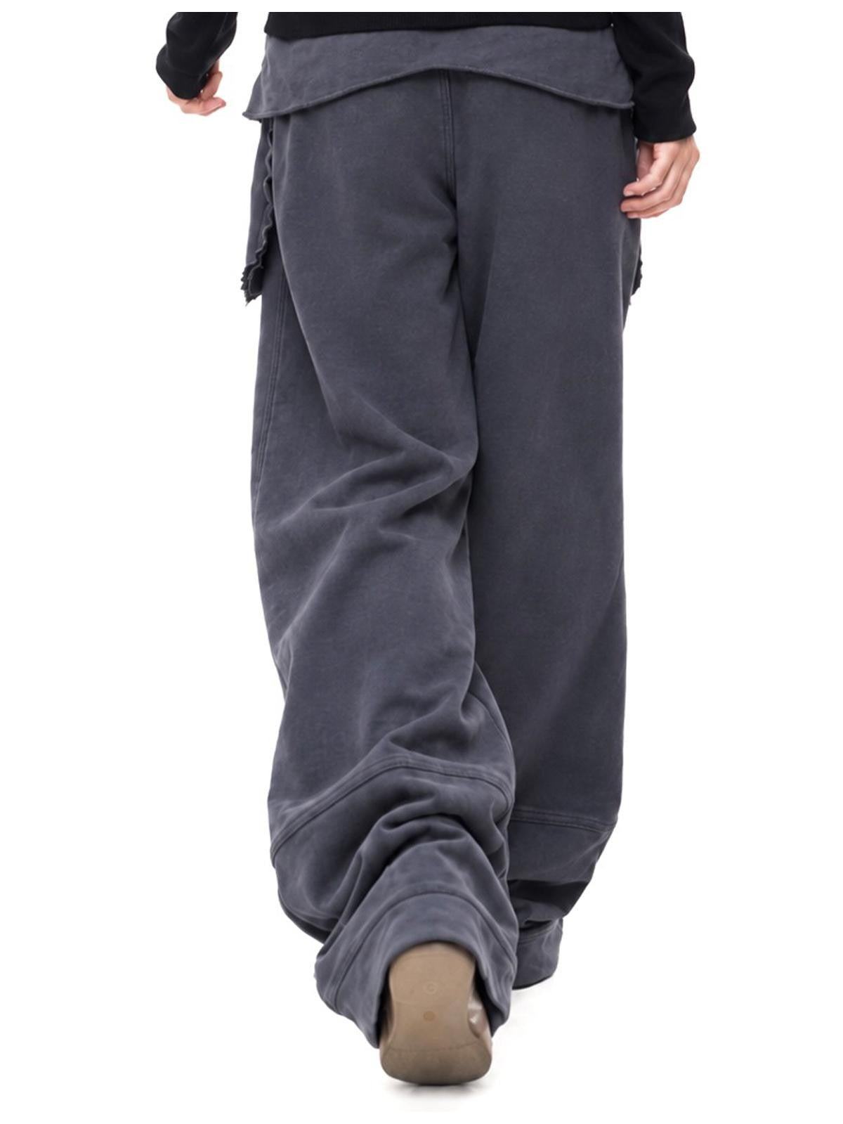 3MODE Loose Wide Leg Exposed Pocket Cotton Women&