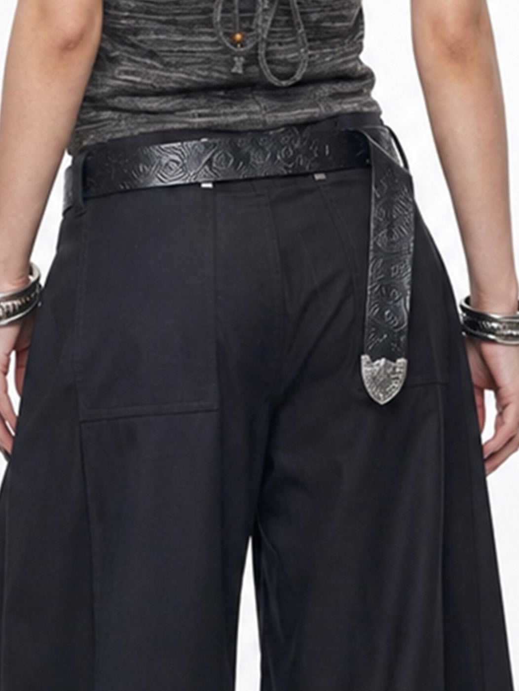 3MODE Retro High Waist Drapey Metal Detail Women&