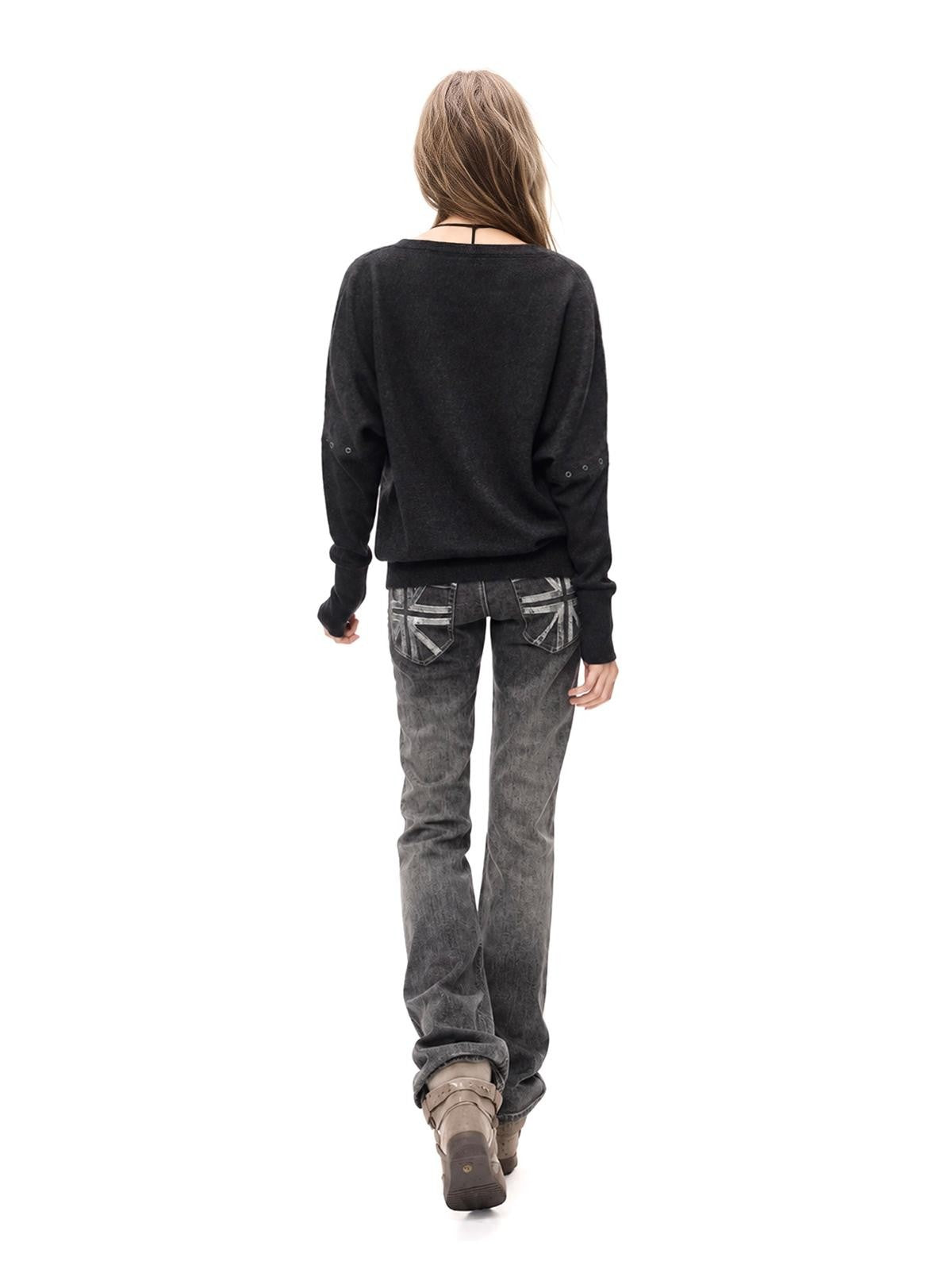 3MODE Sequin Union Jack Print Washed Women&