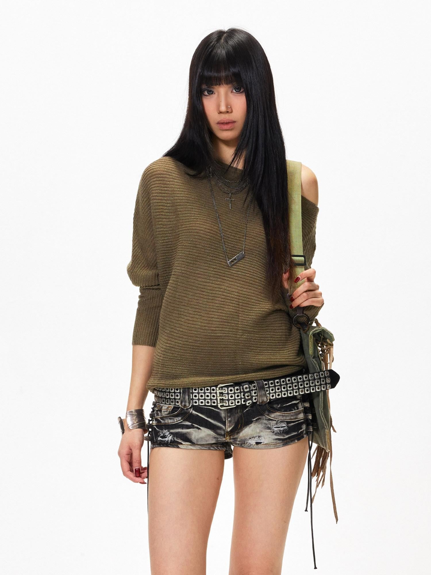 3MODE Vintage Batwing Asymmetric Women&