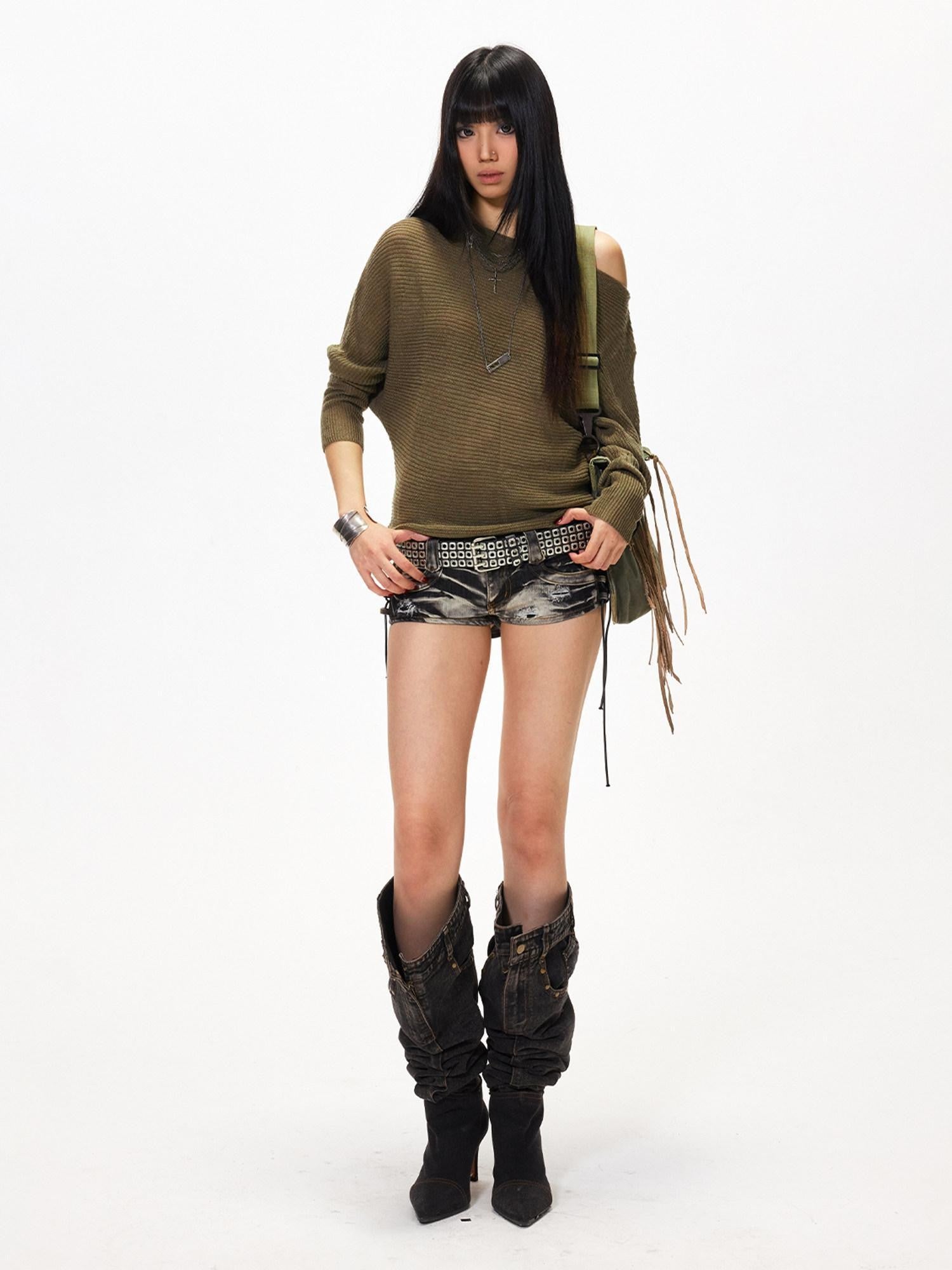 3MODE Vintage Batwing Asymmetric Women&