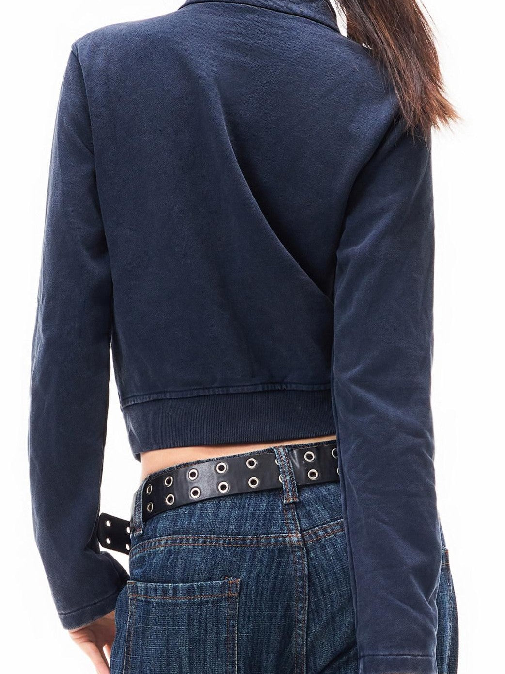 3MODE Vintage Print Stand Collar Zip Up Women&