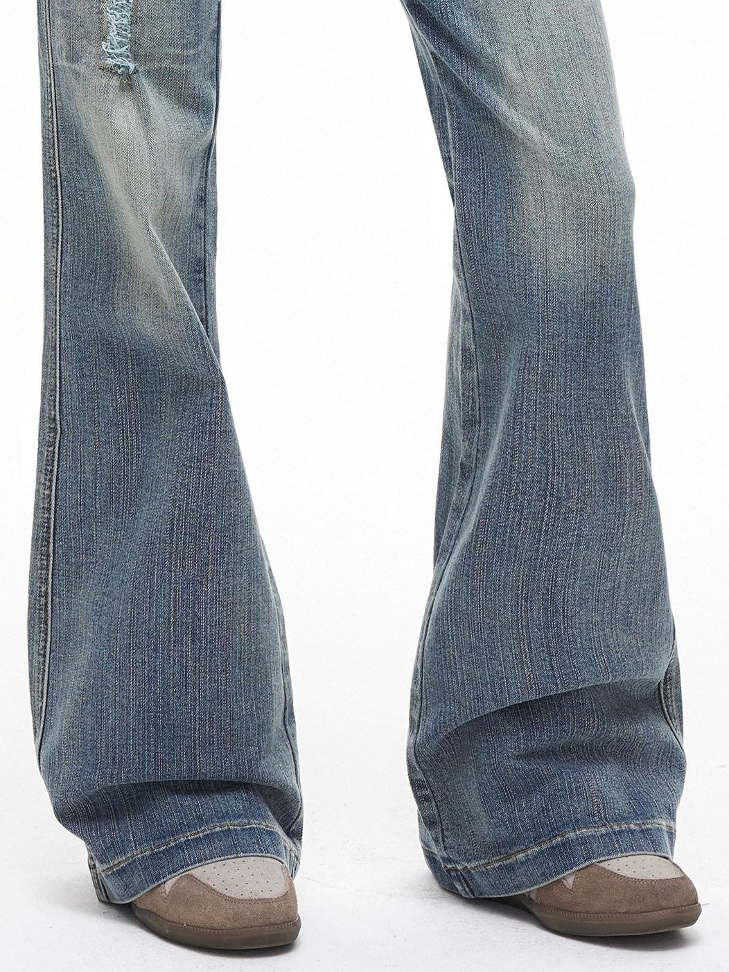 3MODE Vintage Washed Ripped Cross Low Waist Women&