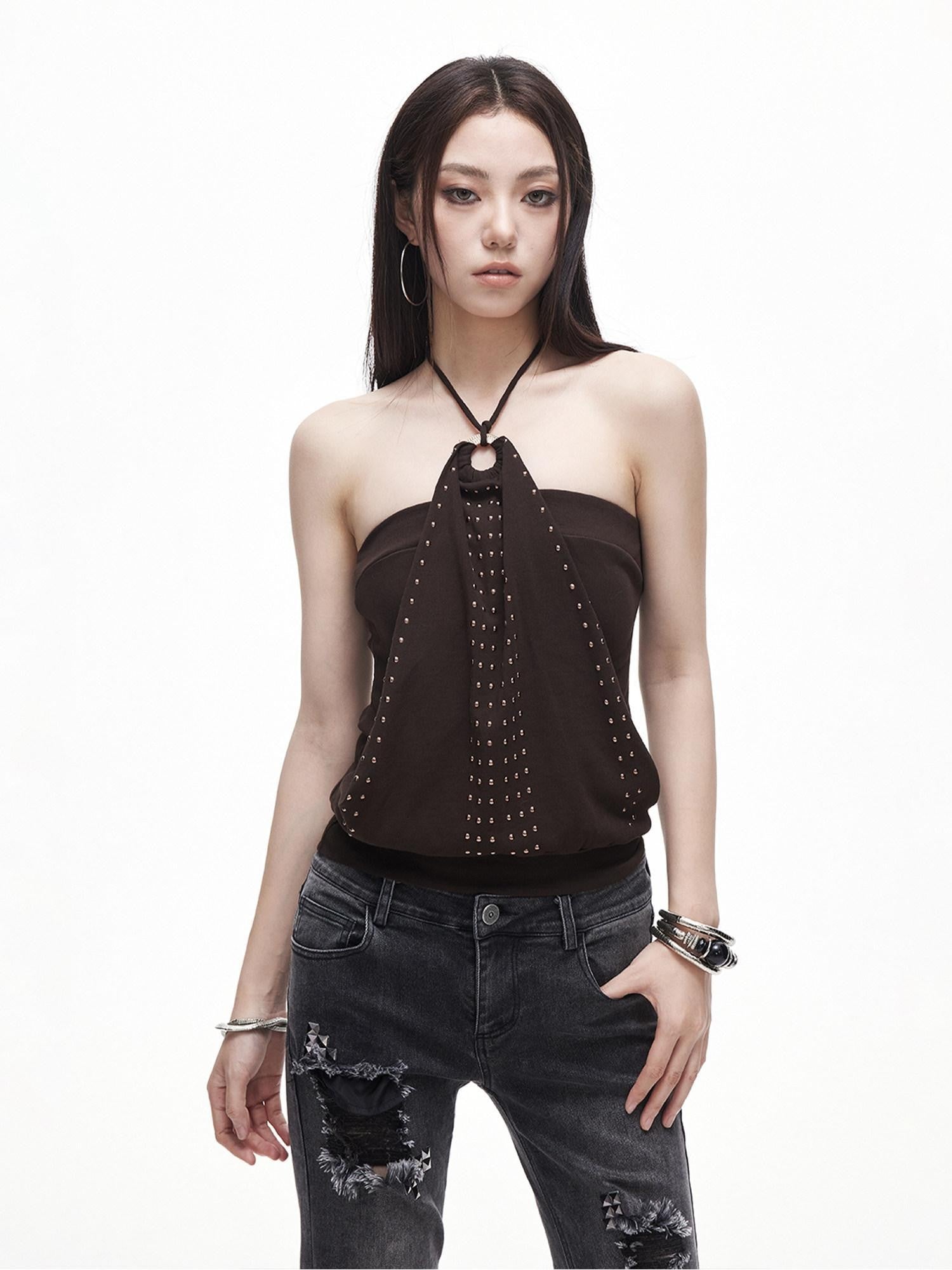 3MODE Y2k Studded Cropped Slim Fit With Padding Women&