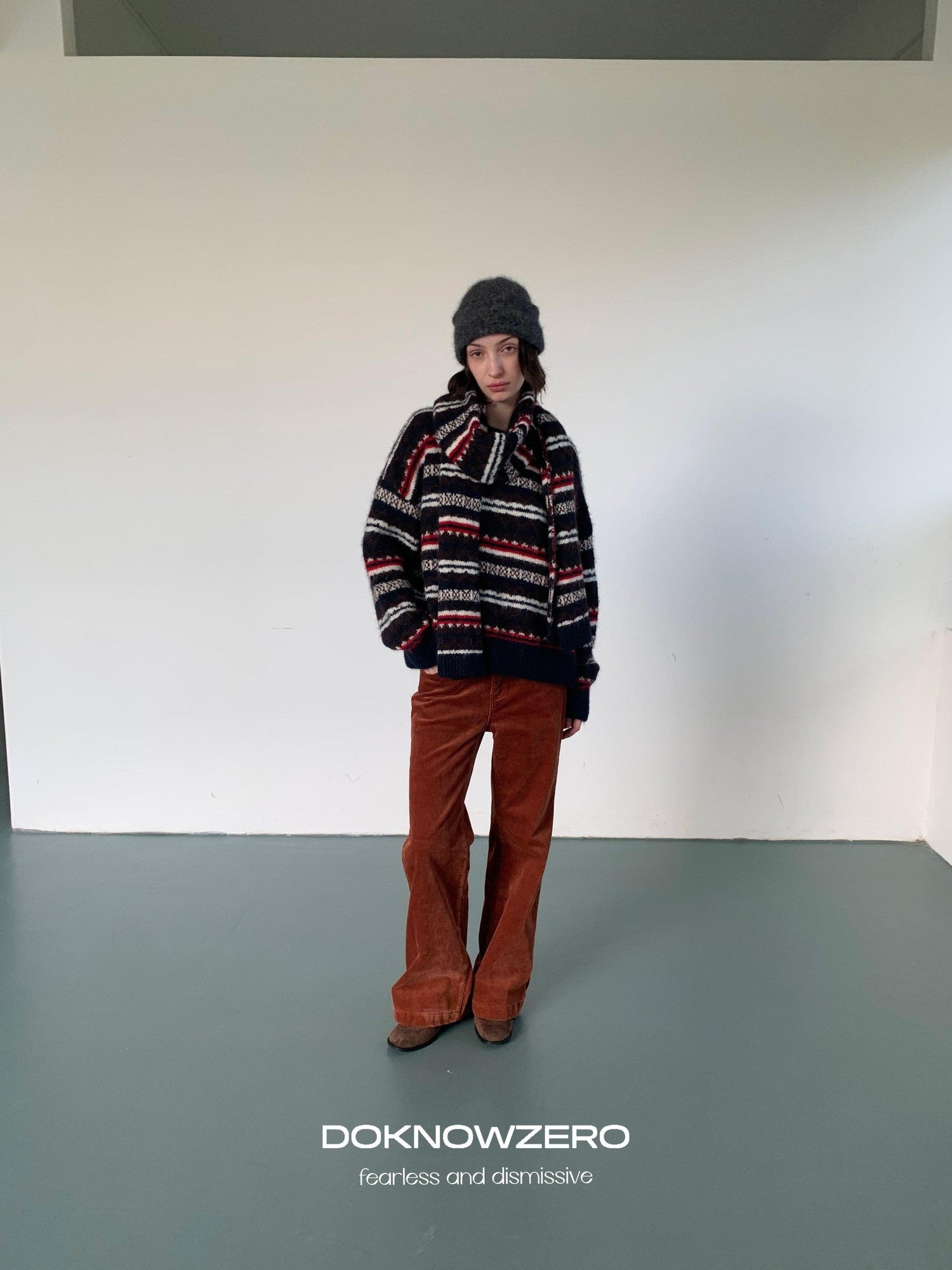 DKZ OFFICIAL Corduroy Orange Solid Pocket Button Women&