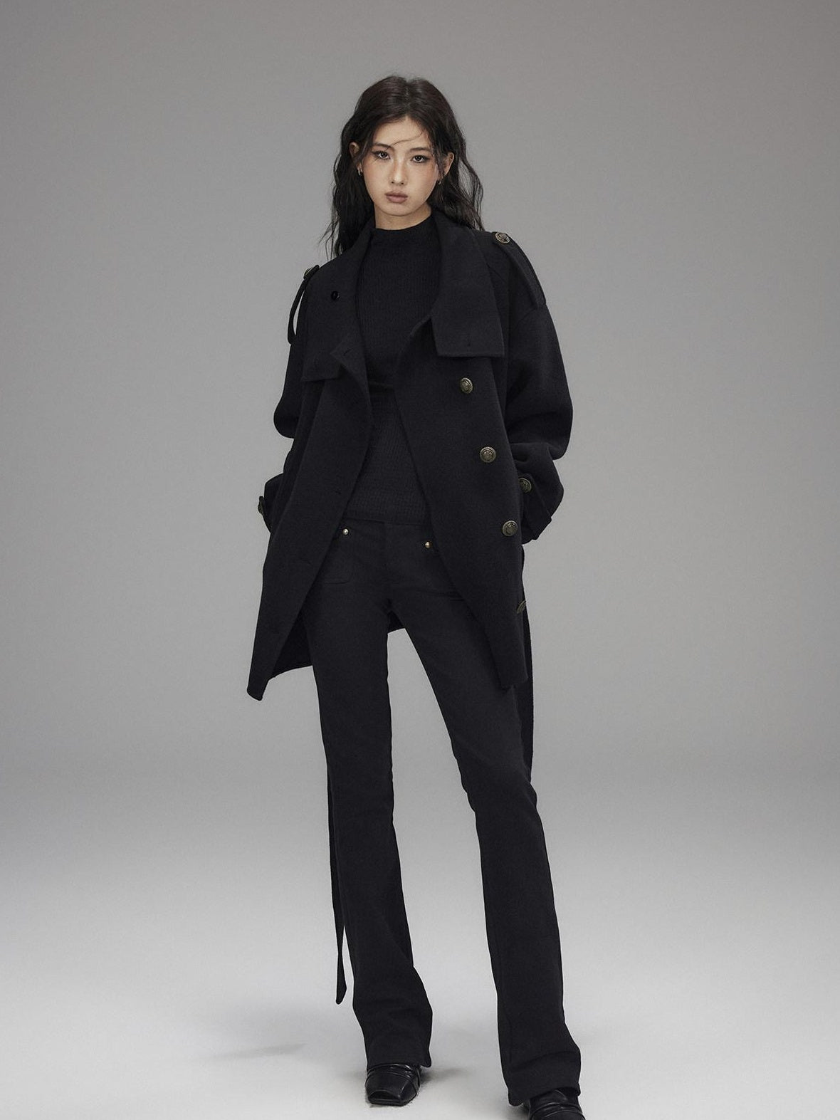 Low pixel Washed Black Low Rise Microstretch Street Tight Women Cotton Zip Straight Pants