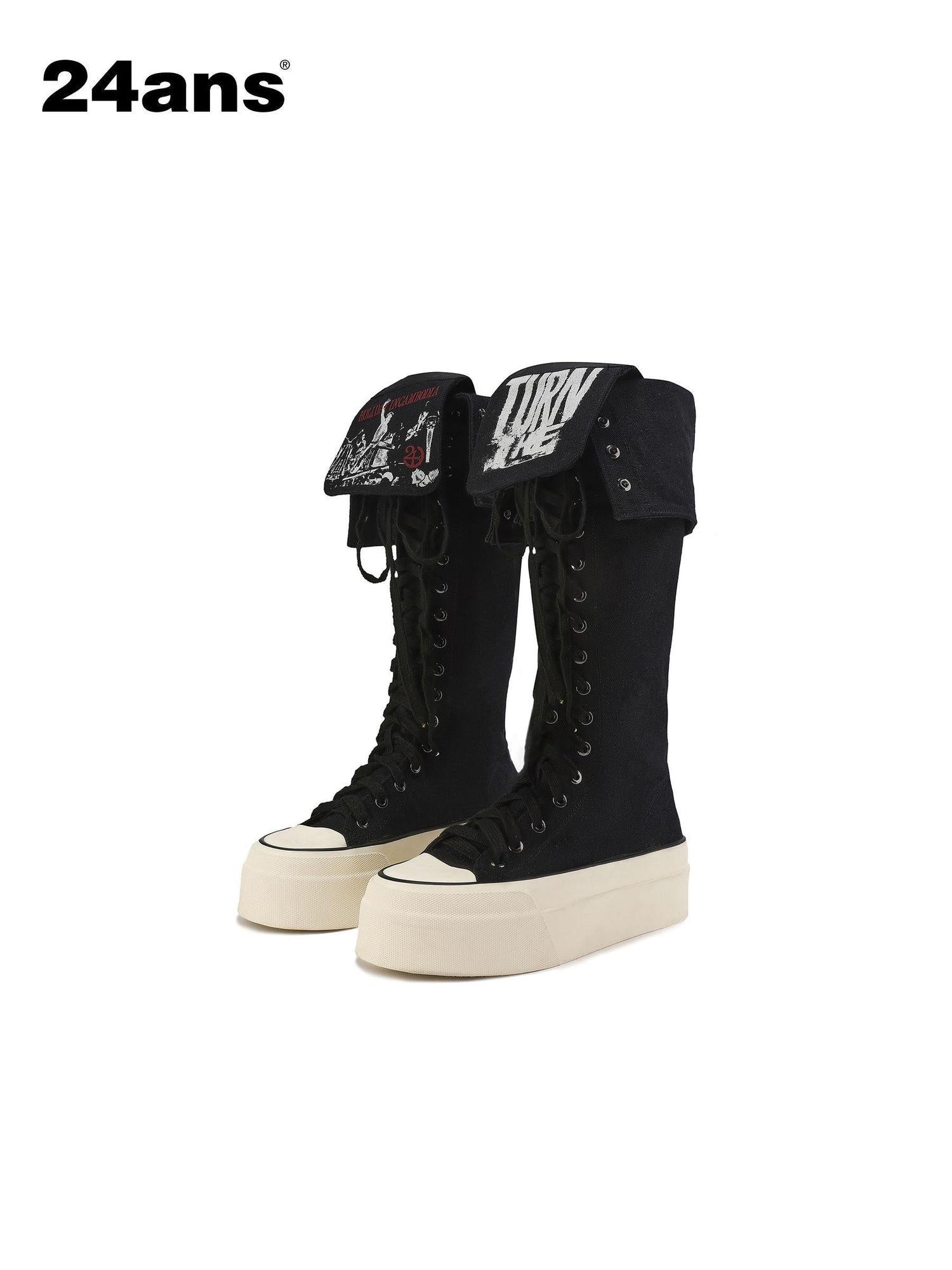 24ans Lightweight Cross Strap Casual Low Top Round Toe Youth Black White Sneakers