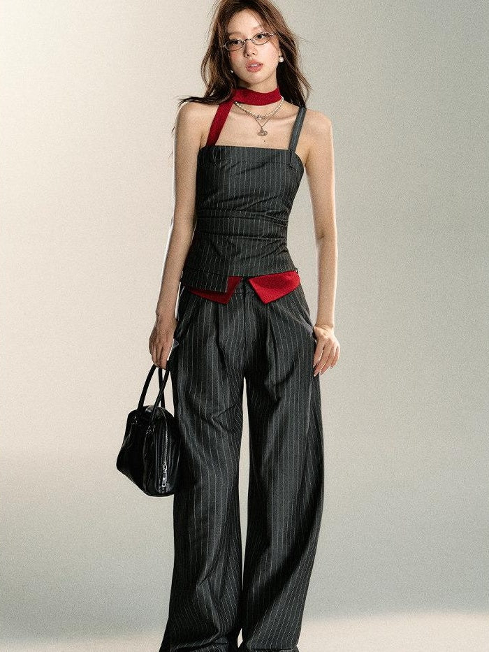 7Shiftin Bandeau Crop With High Waisted Pants Casual Chic Women Top & Pants Sets