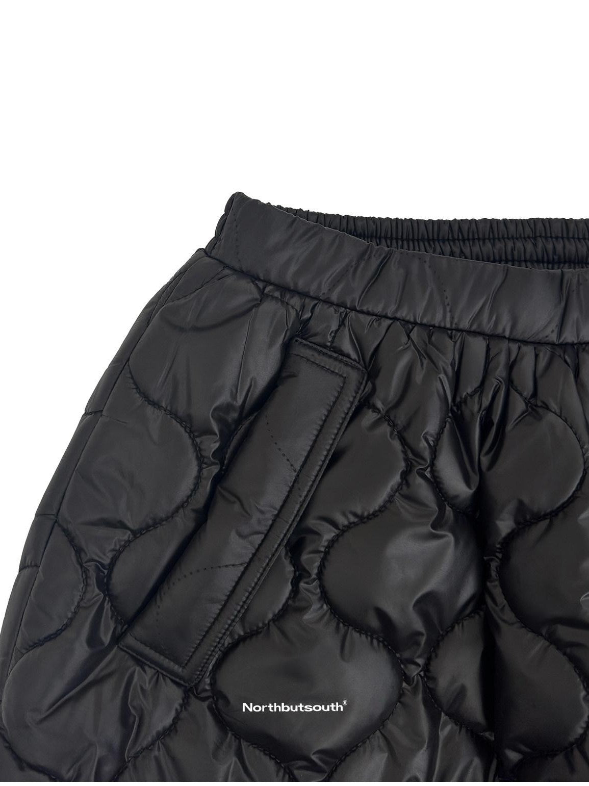 Northbutsouth Black And White Gourd Pattern Quilted Drawstring Hem Women&