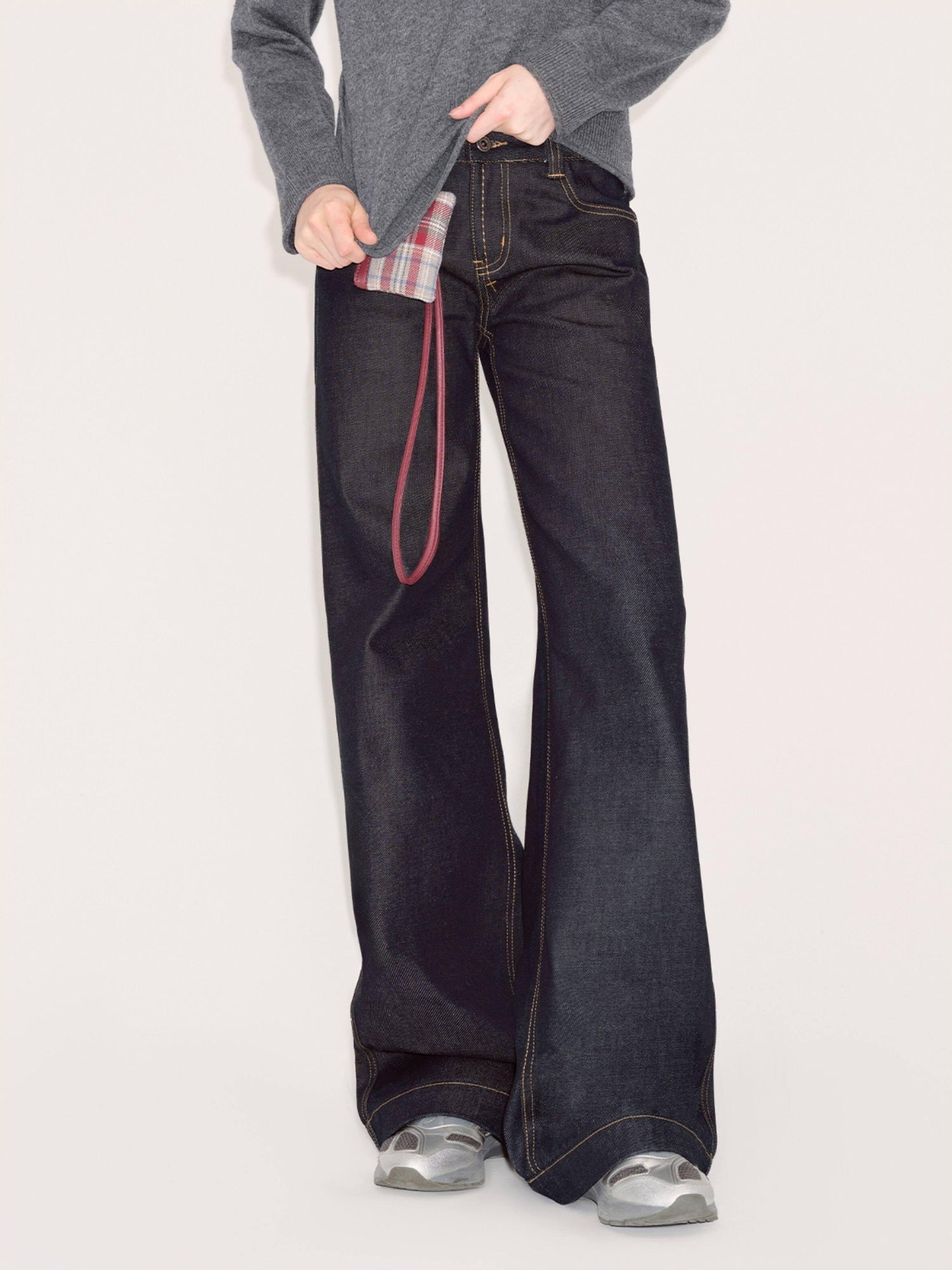 RUN TO THE FUTURE Vintage Low Waist Raw Denim No Stretch Zip Fly Women Straight Jeans
