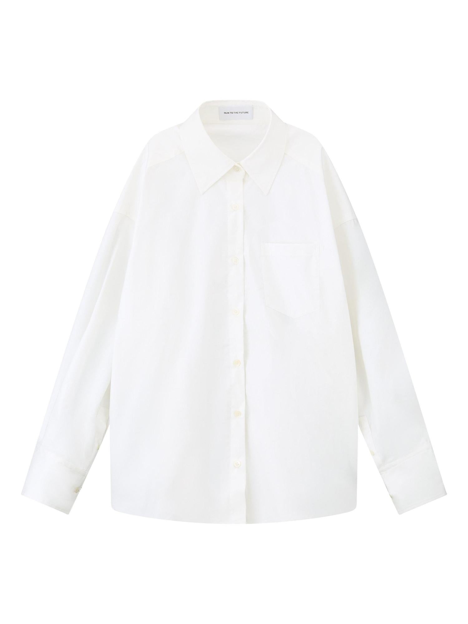 RUN TO THE FUTURE Soft Breathable Pure Cotton Loose Original Design Polo Unisex White Shirts