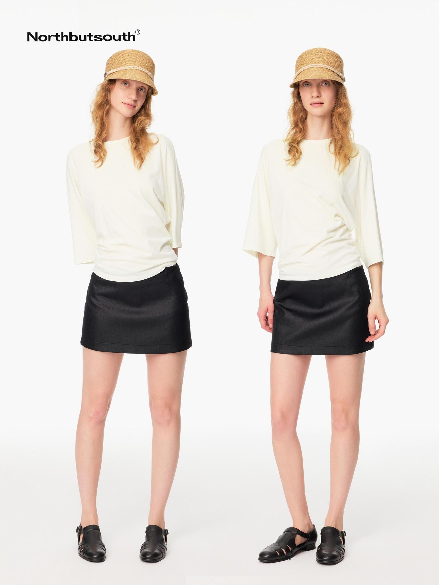 Northbutsouth A Line Coated Texture No Waistband Mid Low Rise Women&