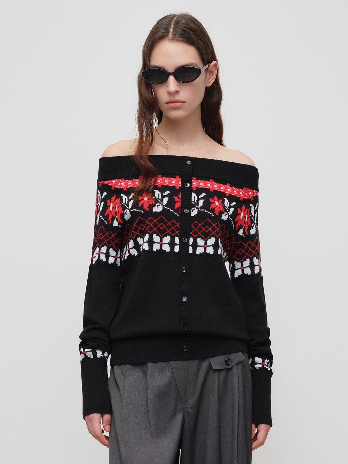 RUN TO THE FUTURE Soft Wool Blend Vintage Loose Pleated Women Knit Pullover Beige Black Sweaters