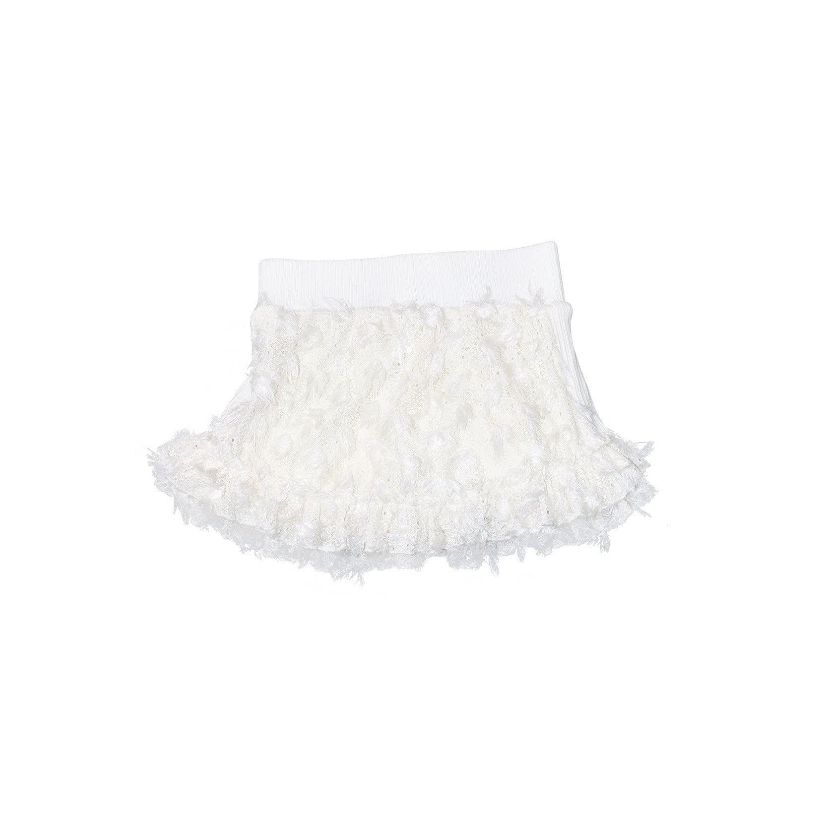 The_NeverMore_Fringe_Polyester_Round_Neck_Pullover_Crop_Top_Cream_Party_Women_Top_&_Skirt_Sets_MISSTT