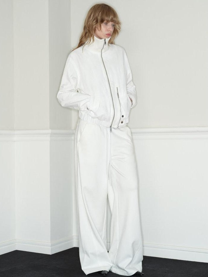 RUN TO THE FUTURE 100 Percent Cotton Original Low Waist Pocket Moonlight White Wide-Leg Pants