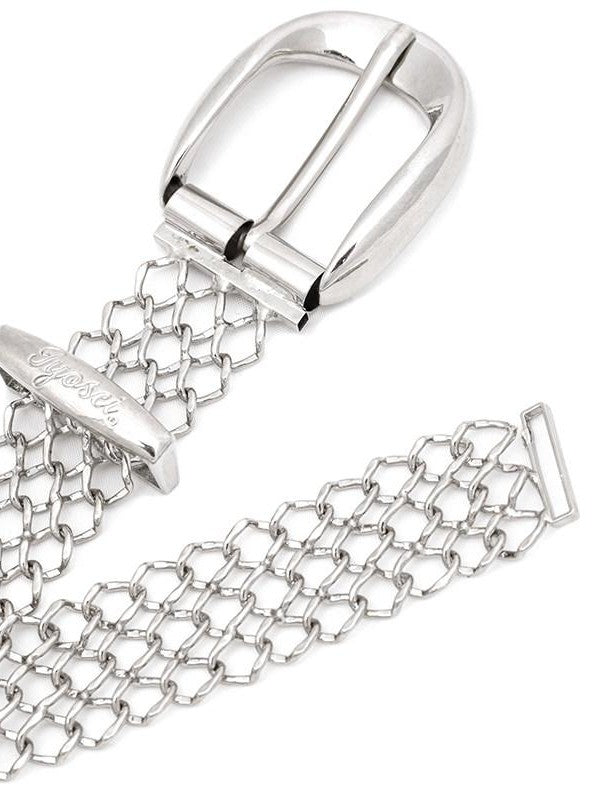 JYOSEI Silver Engraved Hollow Letter Chain Double Ring Women&