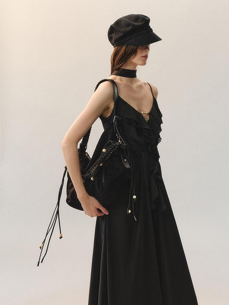 AnnoMundi Lace Cami Casual Shirt Dress Sleeveless City Women Polyester Slip Maxi Dresses