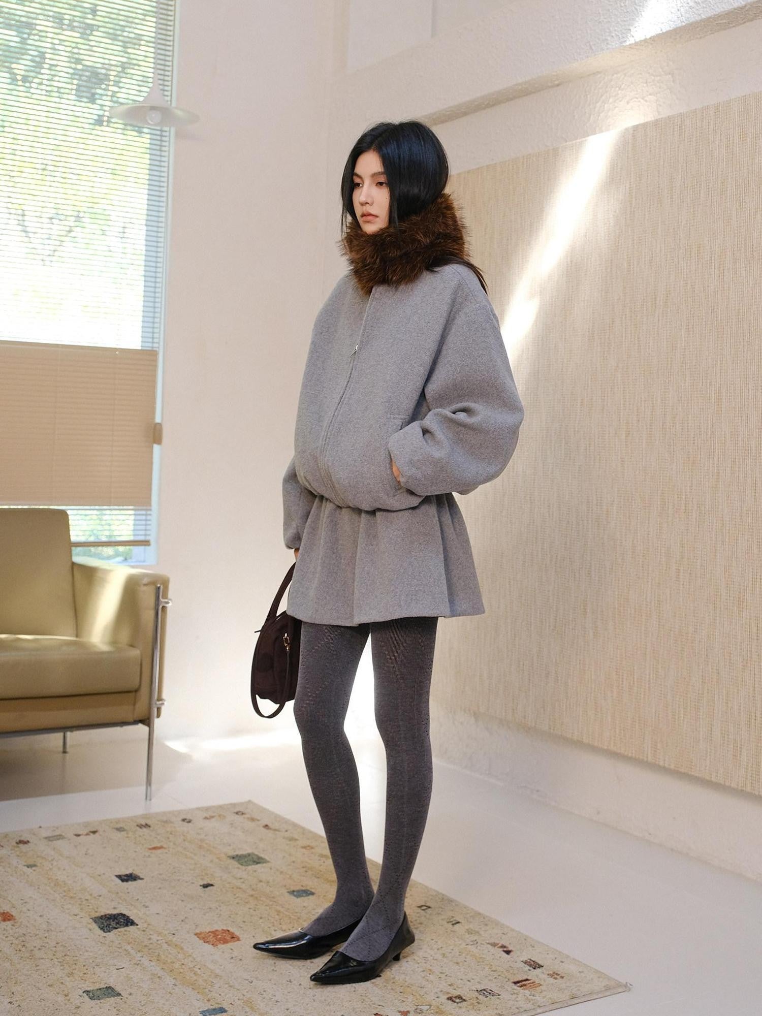 FU FRESH UP Youthful Loose Jacket Bubble Hem Women&