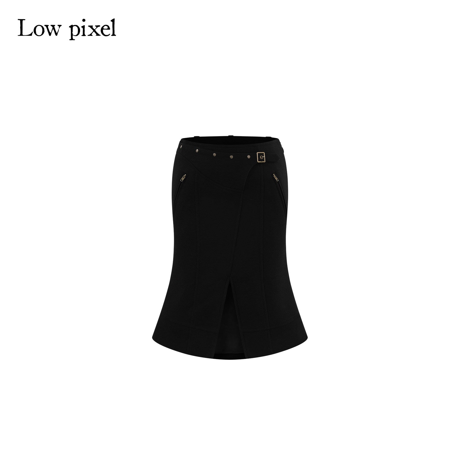 Low_pixel_Wool_Blend_Lined_Patchwork_Hline_Slim_Low_Waist_Black_Side_Zip_Midi_Skirts_MISSTT