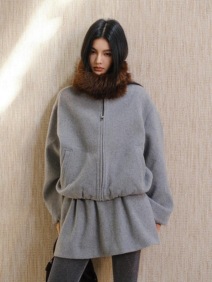 FU FRESH UP Youthful Loose Jacket Bubble Hem Women&