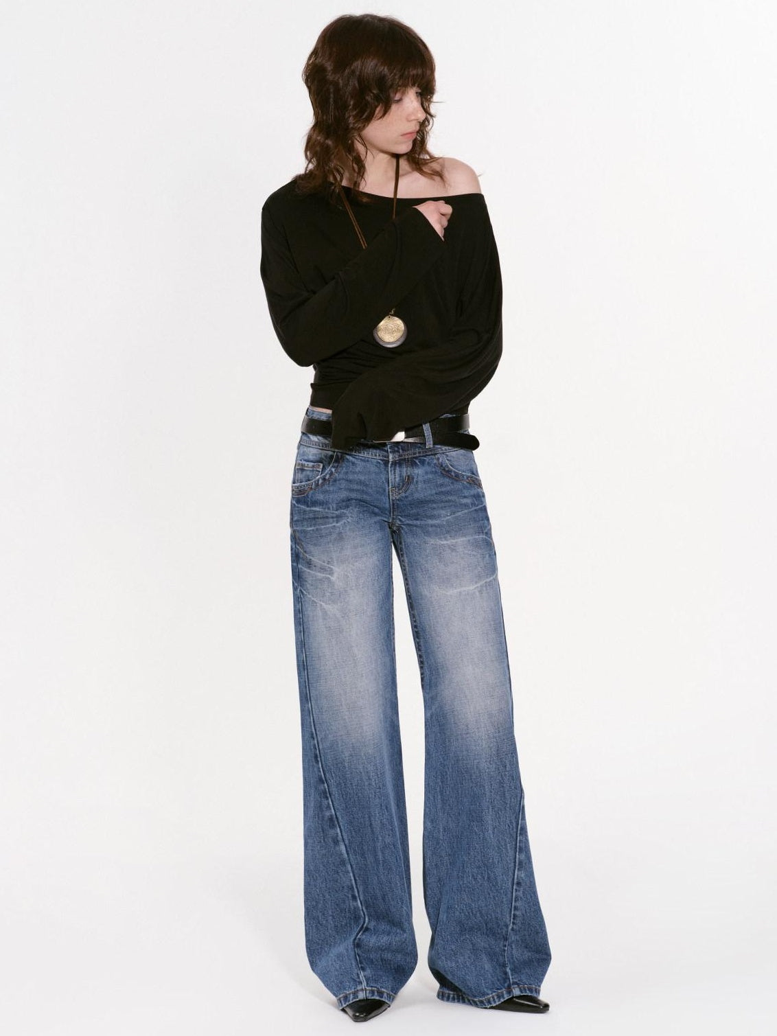 RUN TO THE FUTURE Moisture Wicking Lyocell Slim Asymmetric Neck Women Solid Long Sleeve T-Shirts