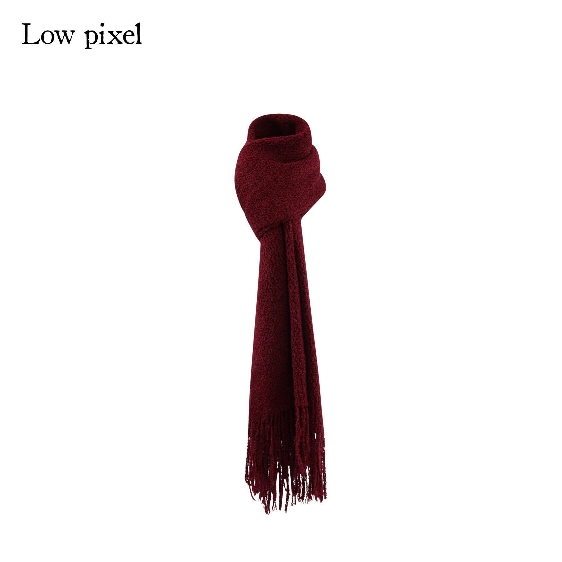 Low pixel Cozy Acrylic Wool Blend Korean Style Unisex Long Solid Red Decorative Scarves