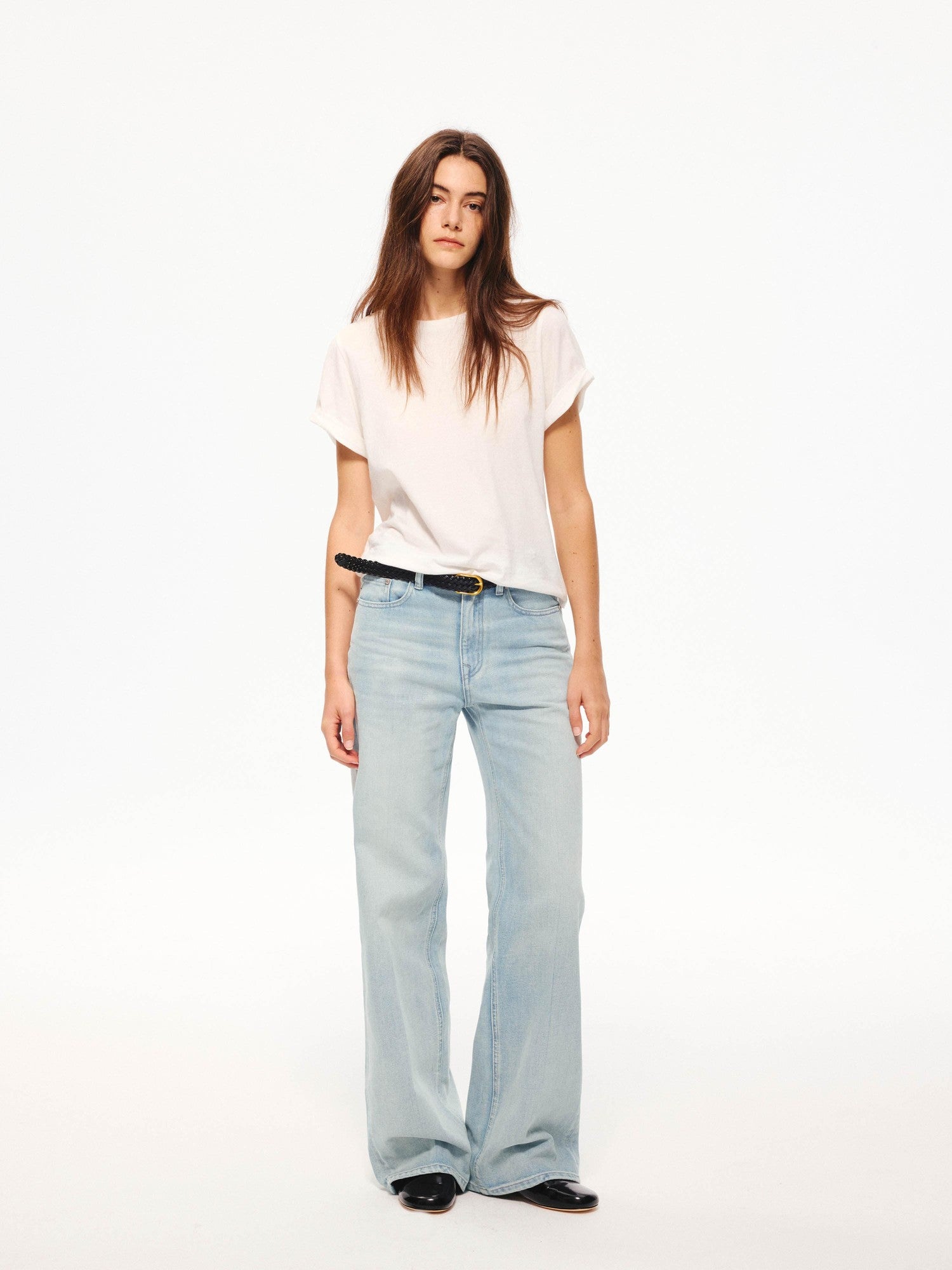 Northbutsouth Textured Crewneck Folded Cuff Loose Women&
