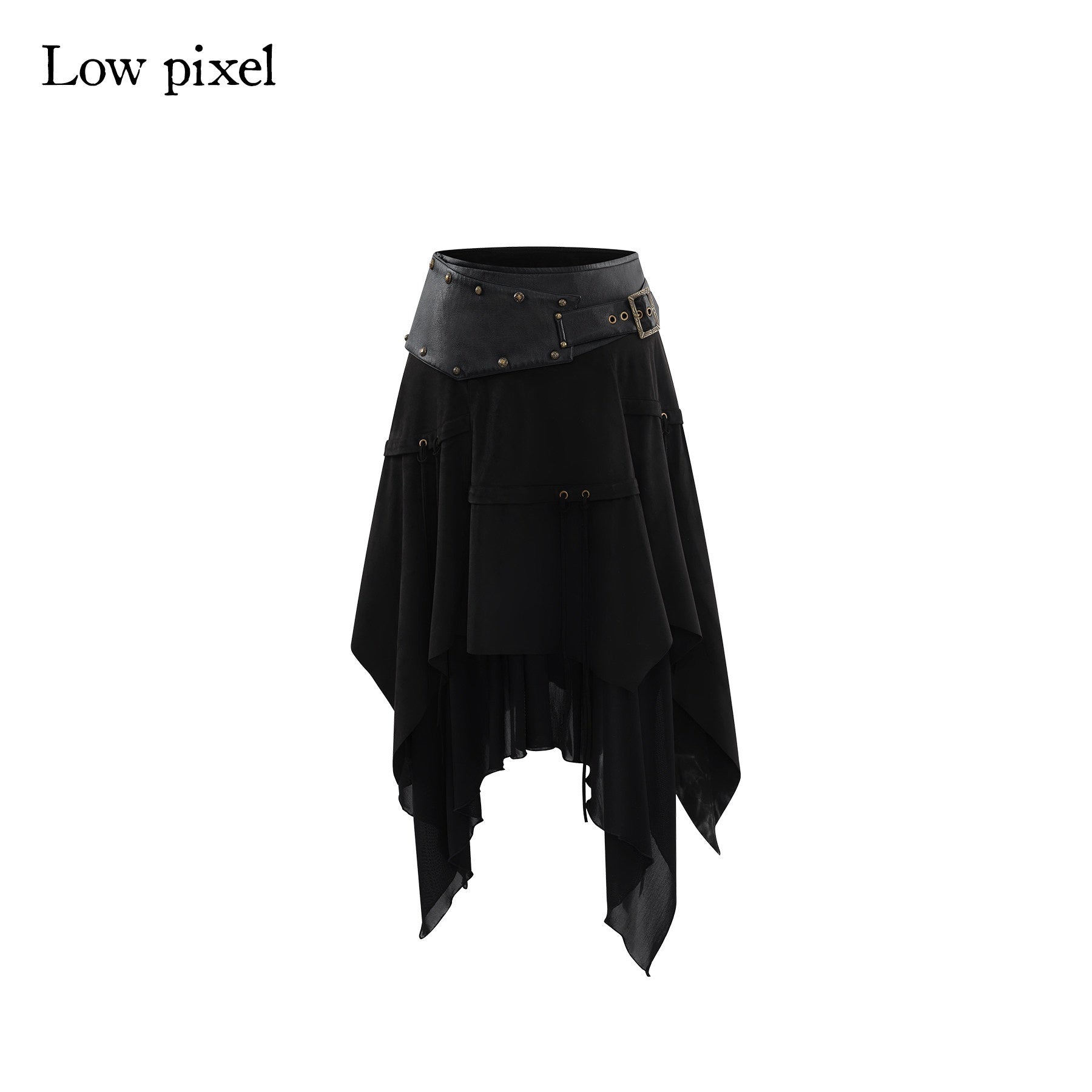 Low_pixel_Sexy_Low_Waist_Asymmetrical_A_Line_Zipper_Black_Woven_Polyester_Midi_Skirts_MISSTT
