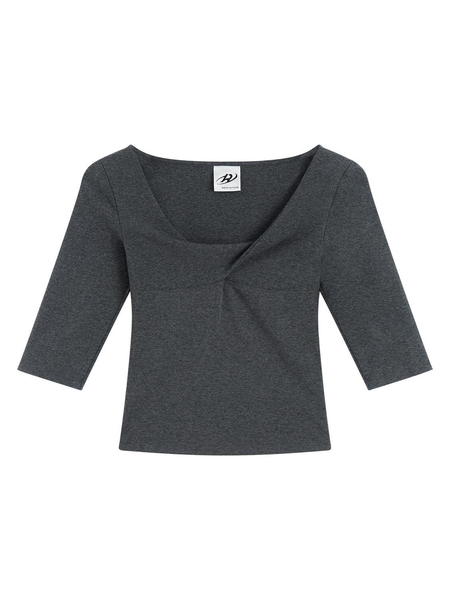 RUN TO THE FUTURE Moisture Wicking Casual Slim Panel Crew Neck Solid Grey Short Sleeve T-Shirts