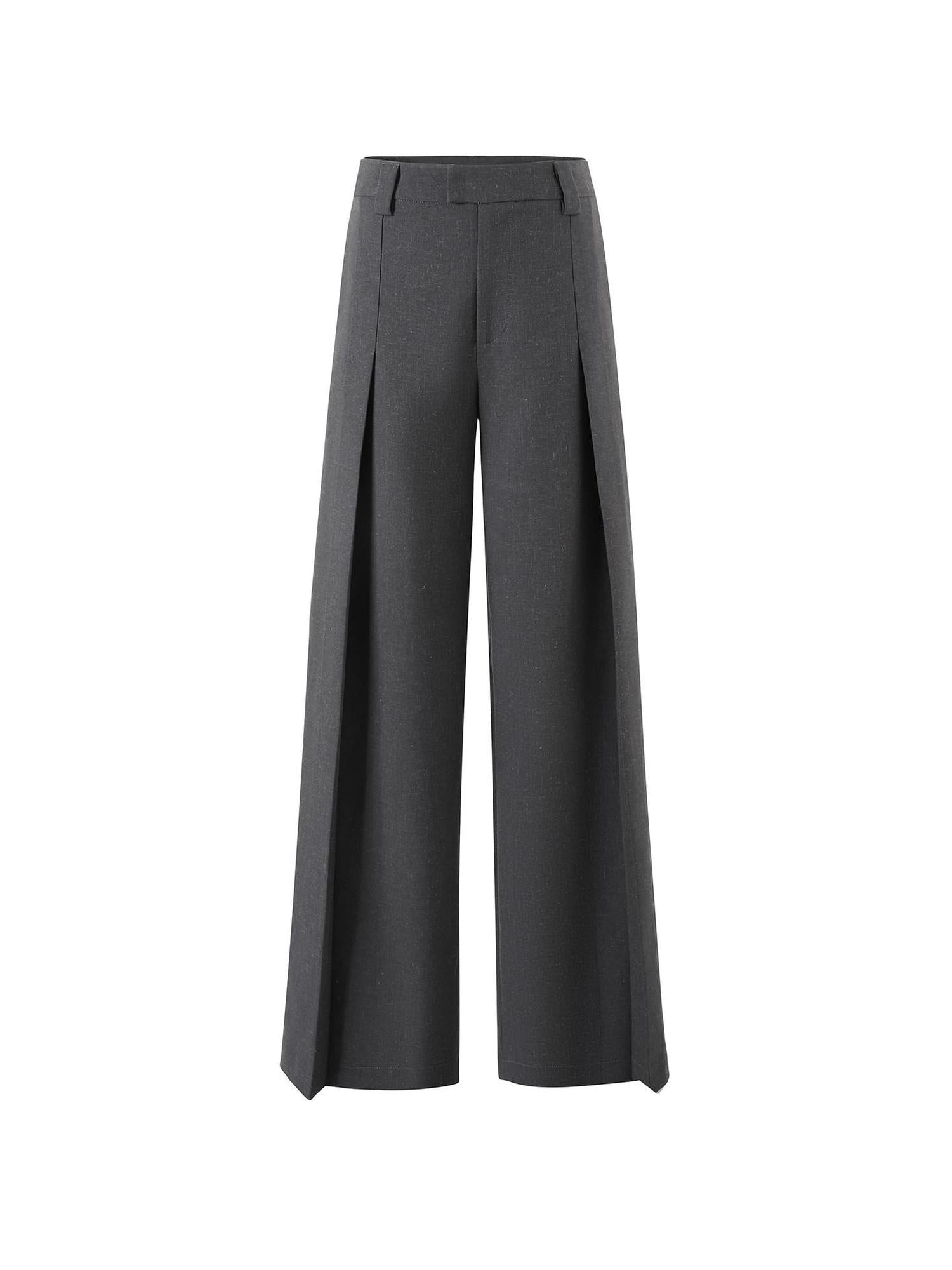 7Shiftin High Waist Commuter Straight Fit Long Dark Gray Teen Girls Straight Pants