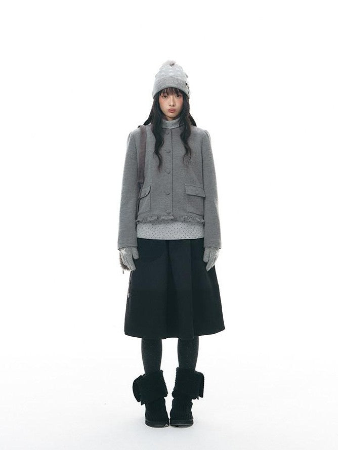 NAPSNAPS Star Print Brushed Fleece High Neck Women&
