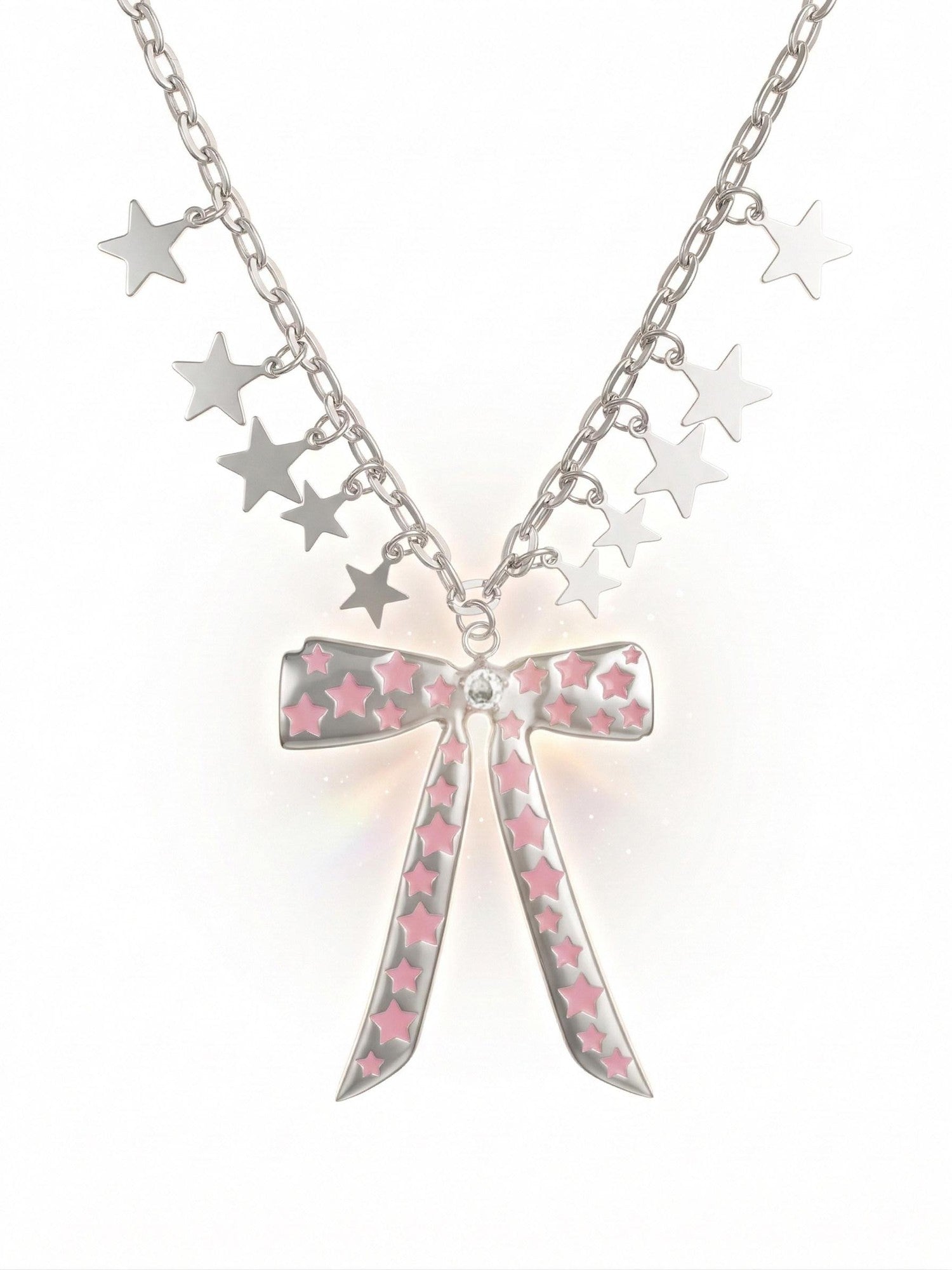 takeabreak Pink Blue Sweet Cool Bow Star Synthetic Gem Women&