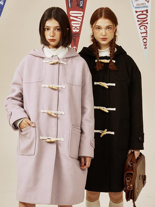NAPSNAPS Retro Hooded Toggle Padded Women&