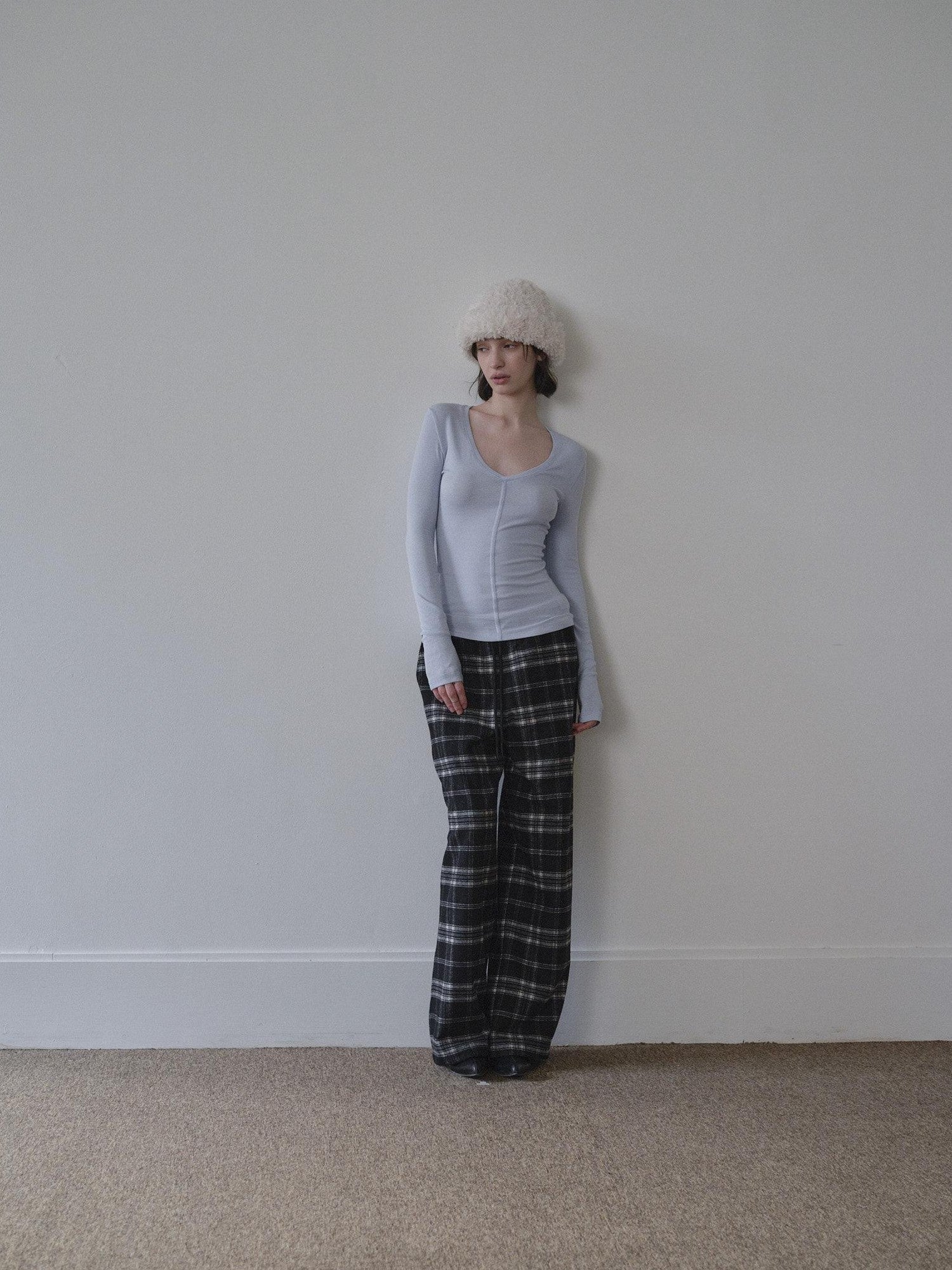 DKZ OFFICIAL Black Plaid Pockets Women&