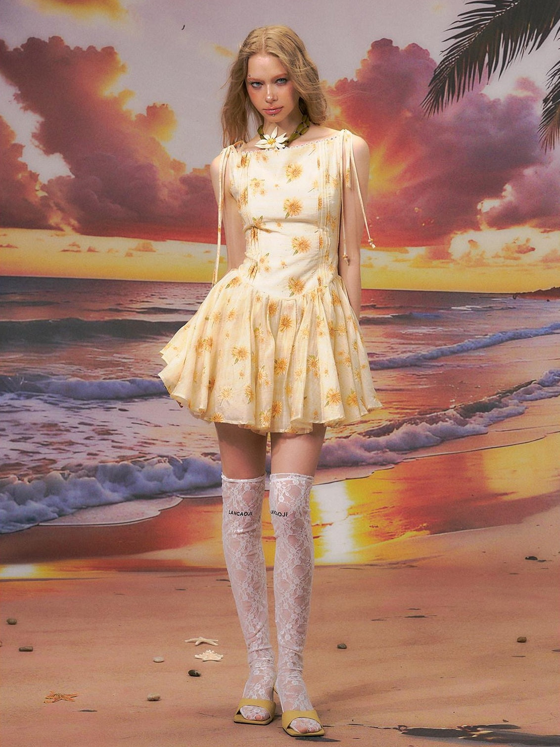 The NeverMore Almond Peach High Waist Street Style A Line Slim Travel Women Mini Dresses