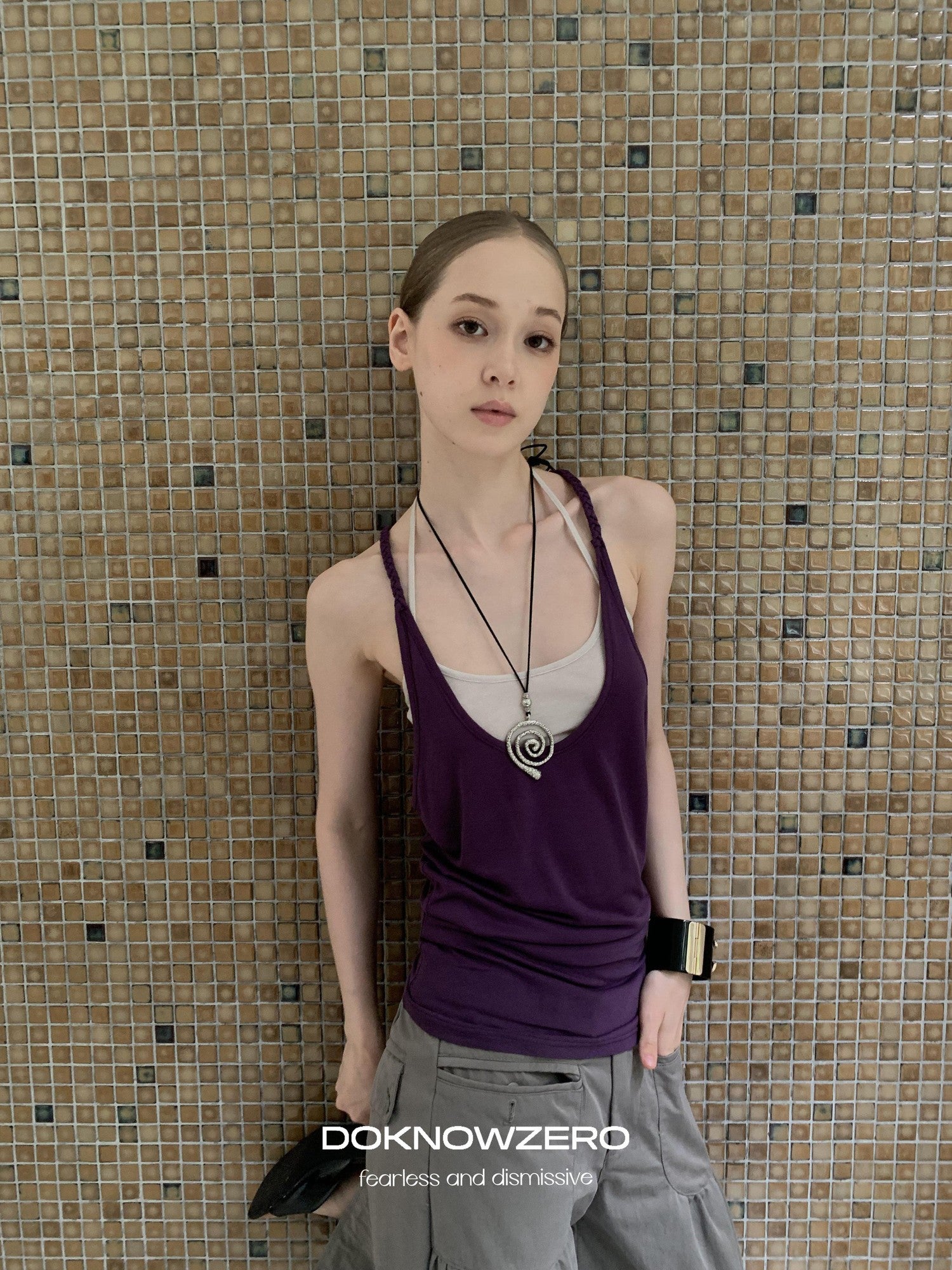 DKZ OFFICIAL Colorblock Offset Twist Knot Women&