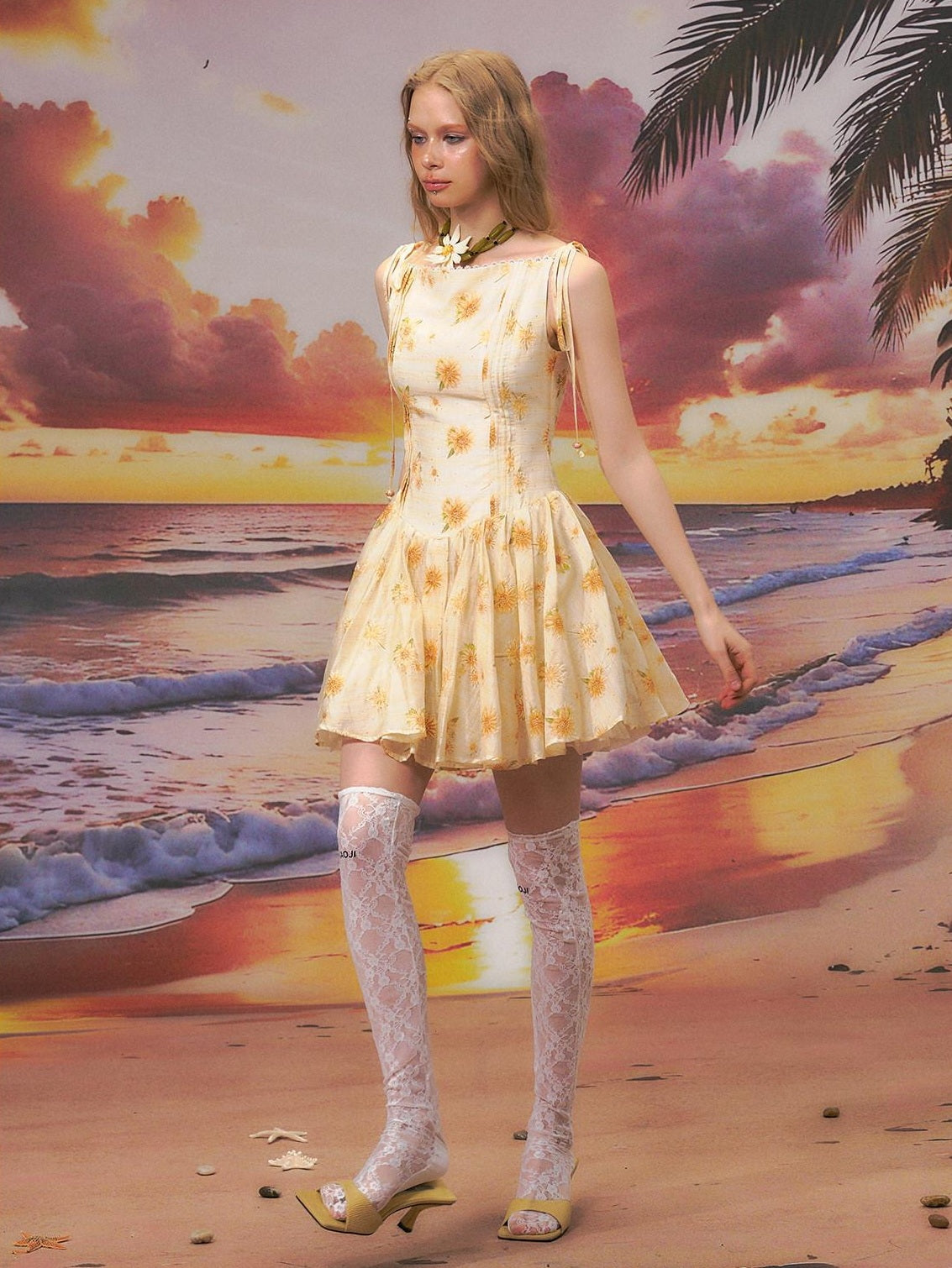The NeverMore Almond Peach High Waist Street Style A Line Slim Travel Women Mini Dresses