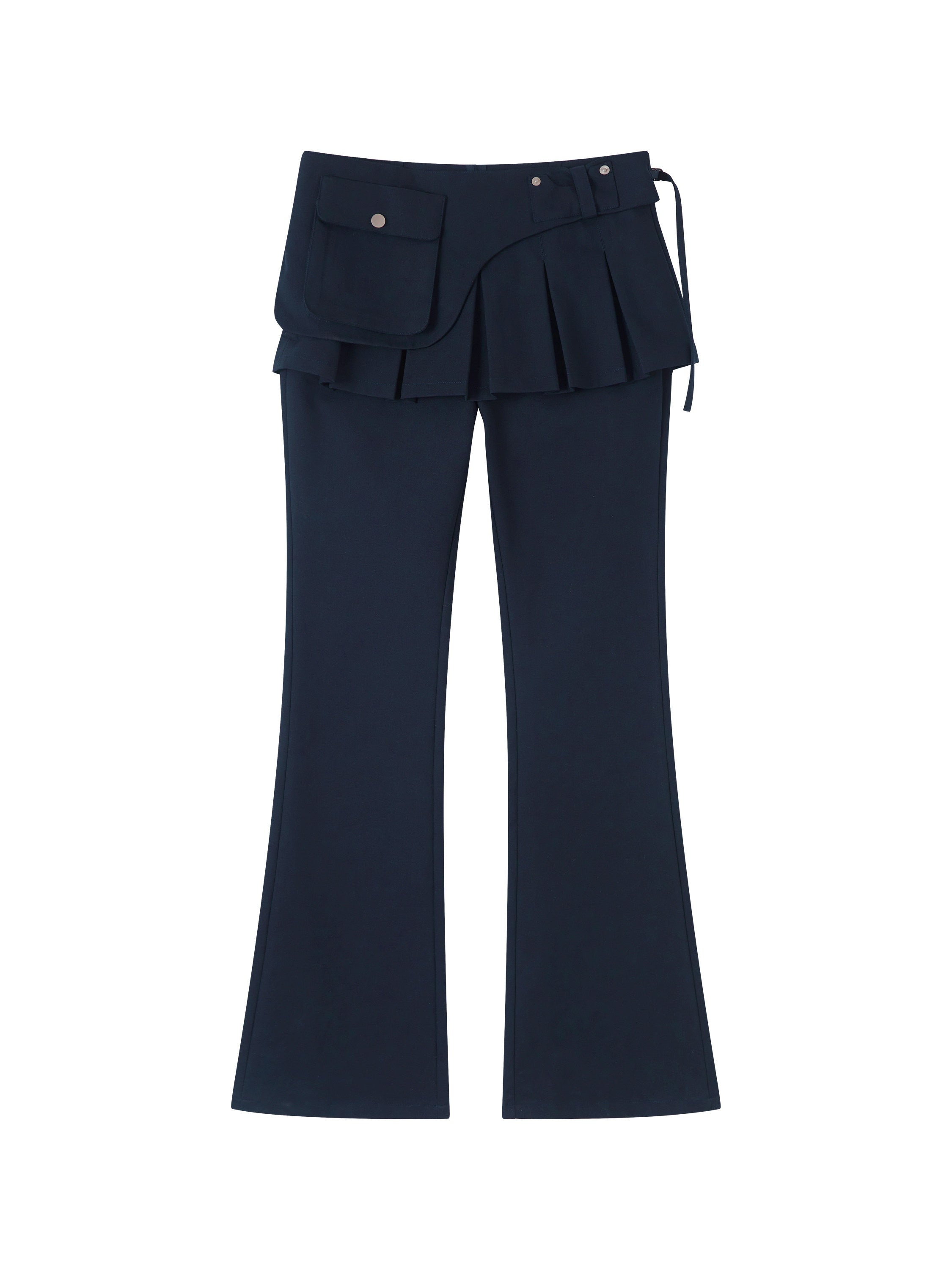 RUN TO THE FUTURE Pocketed Low Waist Micro Flare Slim Fit Women Zipper Poly Cotton Skorts