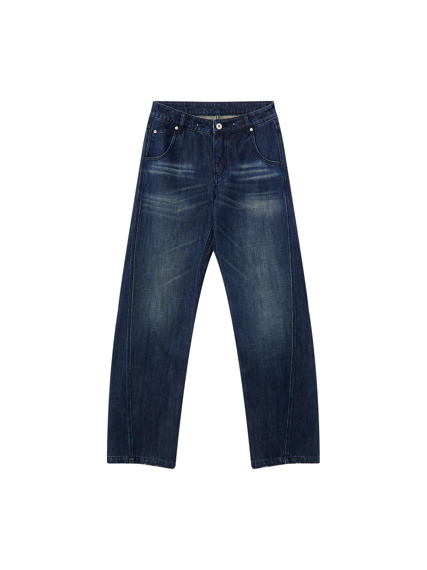 RUN TO THE FUTURE Vintage Washed High Cotton Relaxed Mid Low Waist Women Zip Fly Straight Jeans