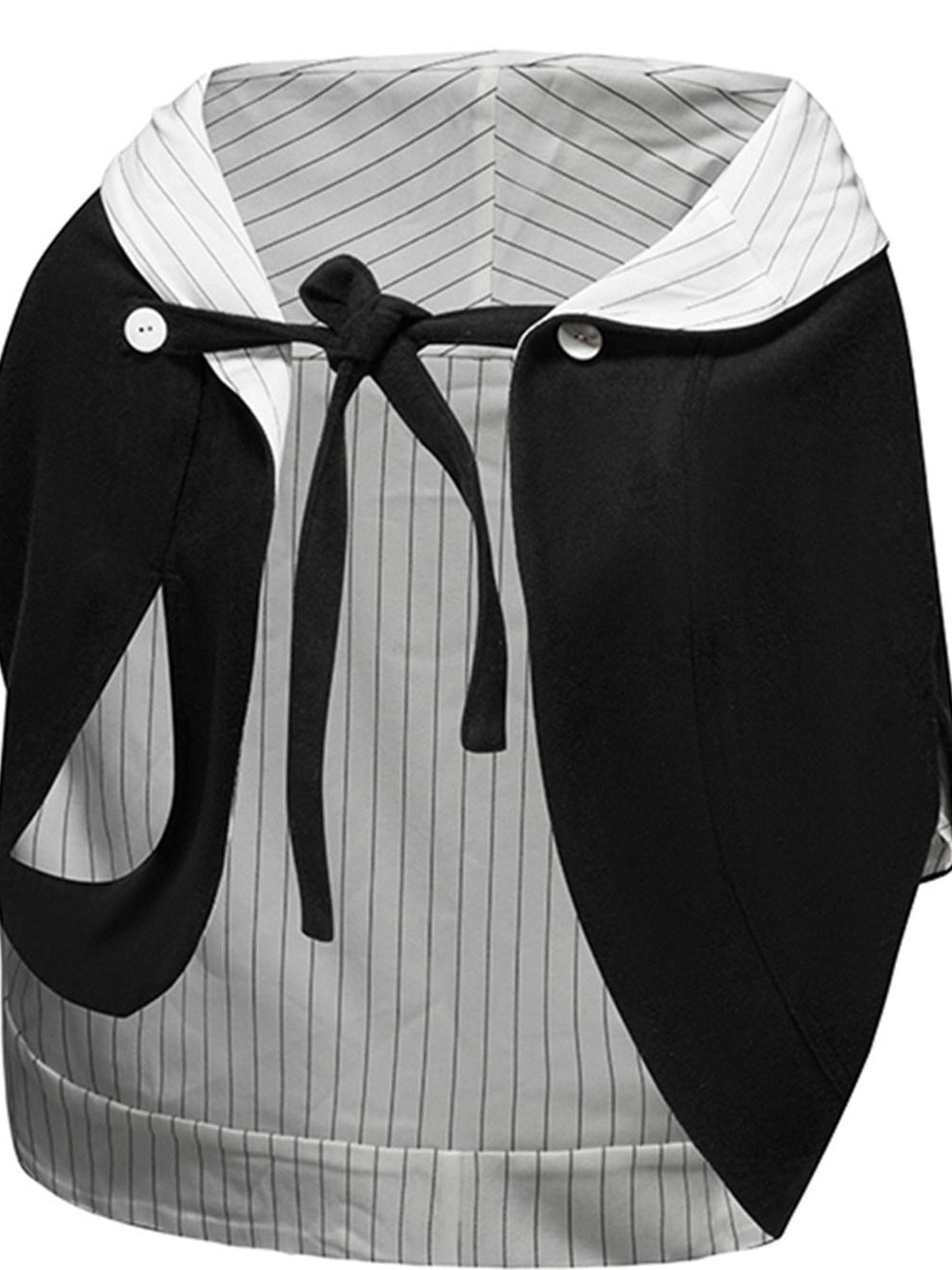 nit alcove Warm Wool Blend Reversible Asymmetric Short Tie Closure Striped Unisex Accessories