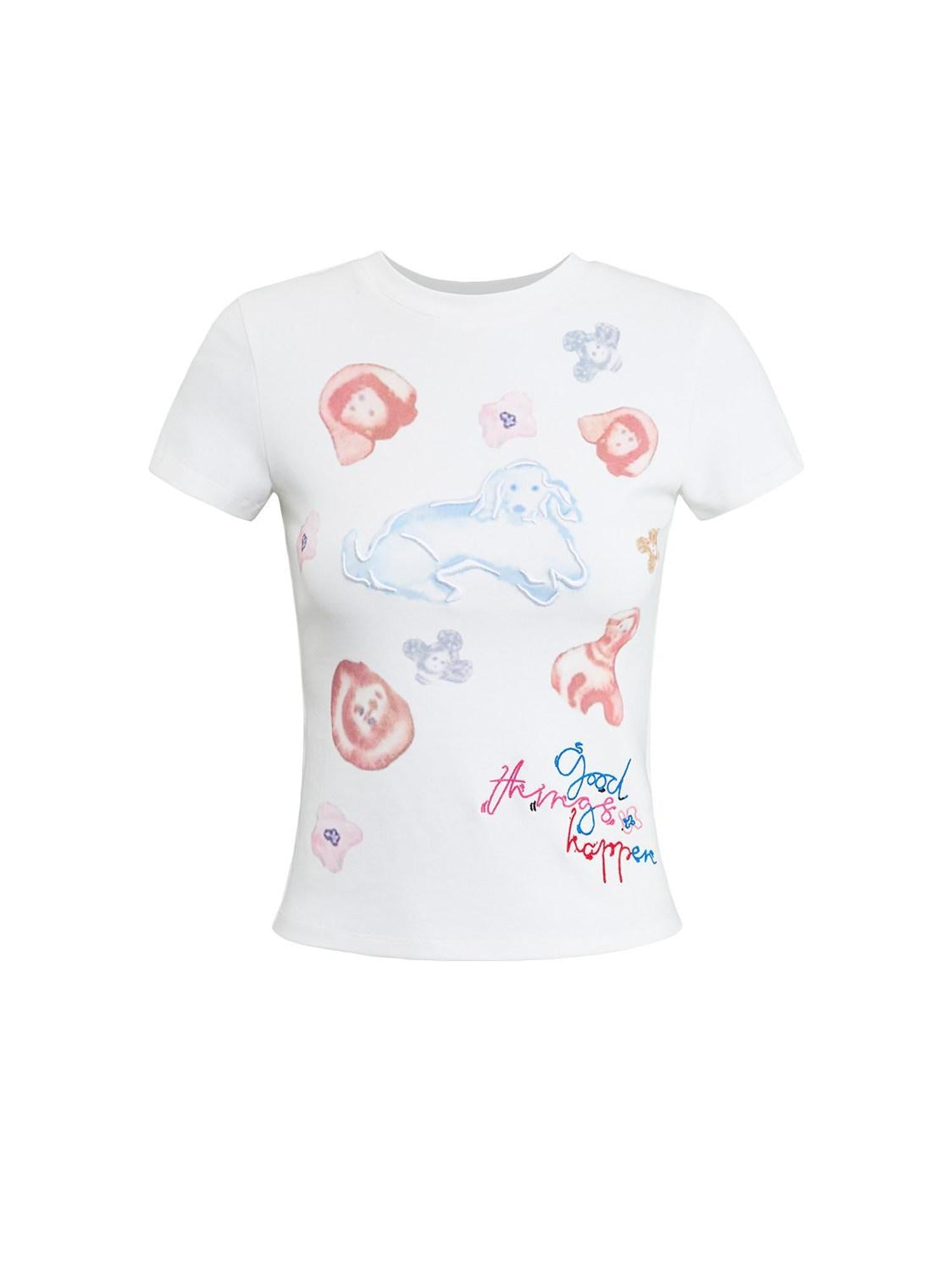 RUN TO THE FUTURE Soft Cotton Stretch Casual Slim Fit Animal Print Women Crop Tops