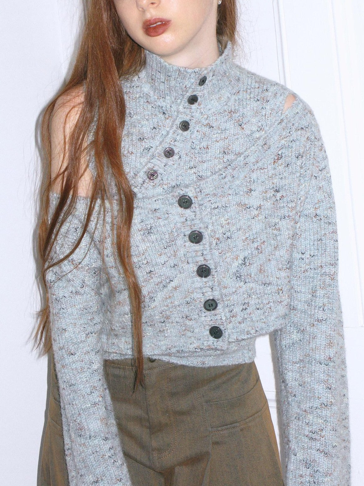 Dorydory Light Blue Off Shoulder Artistic Two Piece Women&