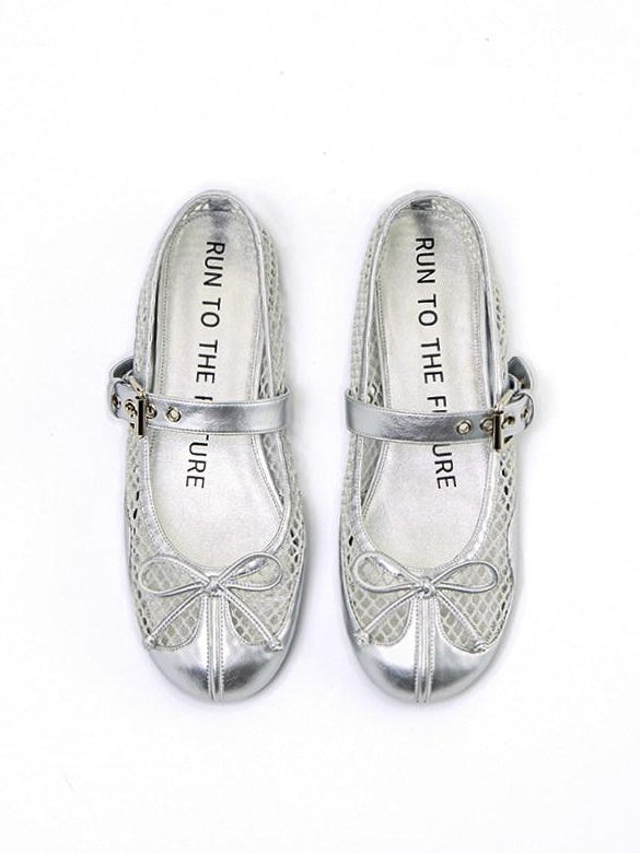 RUN TO THE FUTURE Breathable Cutout Slip On Casual Ballet Round Toe Lambskin Insole Flats