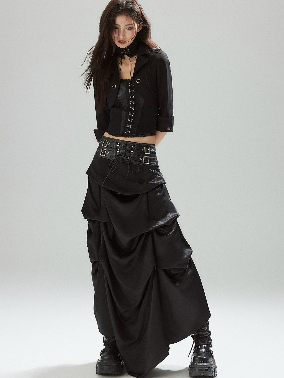Low pixel Zipper Slim Fit Cotton Streetwear Black Short No Padding Tube Tops
