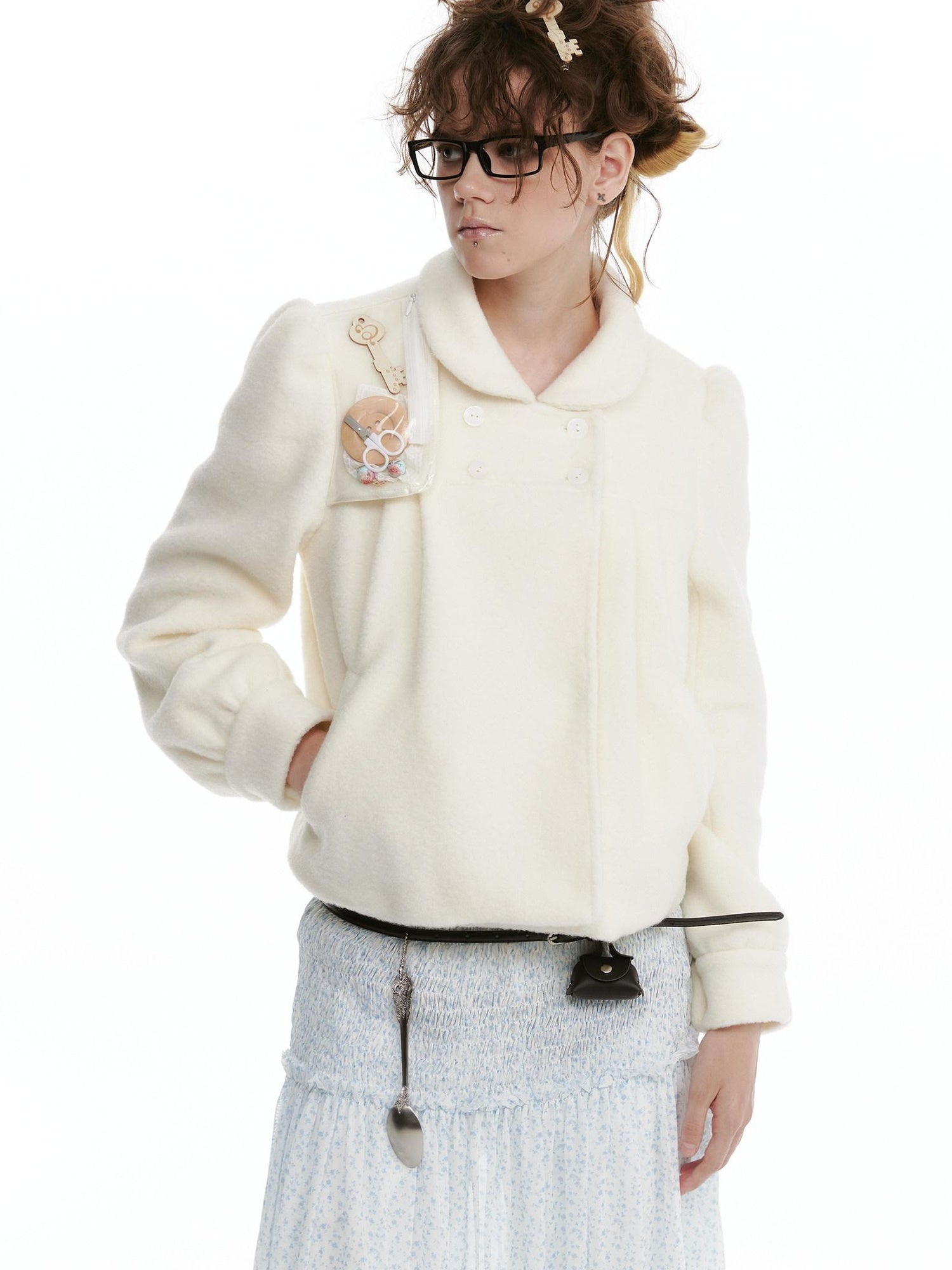 nit alcove Vestes courtes pour femme en fausse laine d&